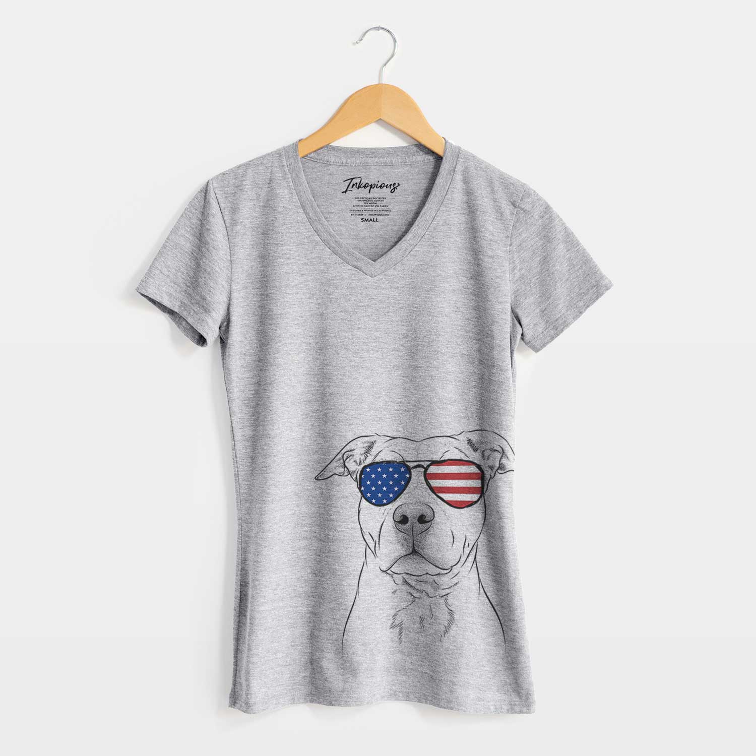 USA Bailey the American Staffordshire Terrier - Women's Perfect V-neck Shirt