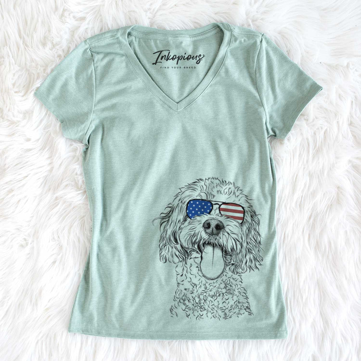 USA Barney the Cavachon - Women's Perfect V-neck Shirt