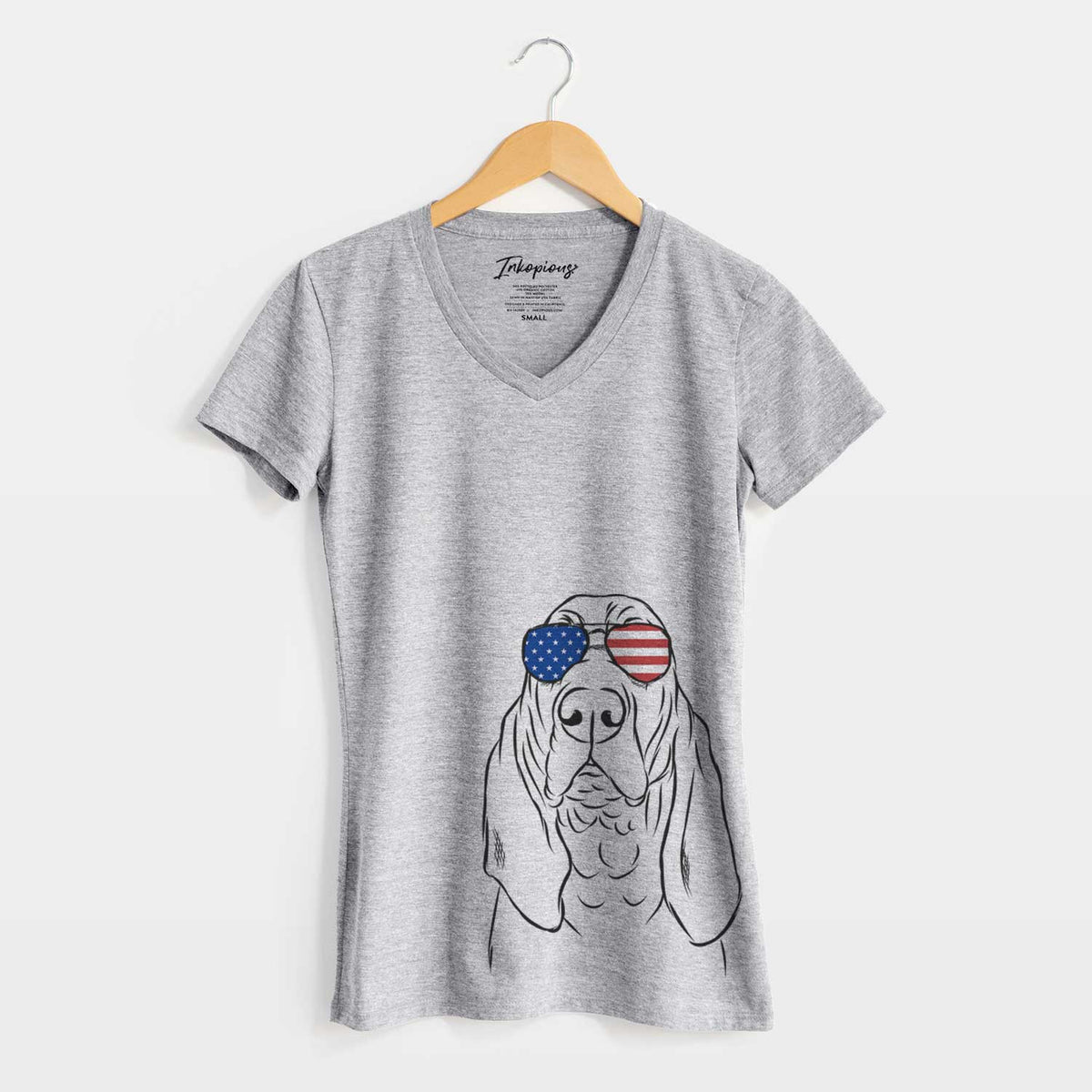 USA Baron the Bloodhound - Women's Perfect V-neck Shirt
