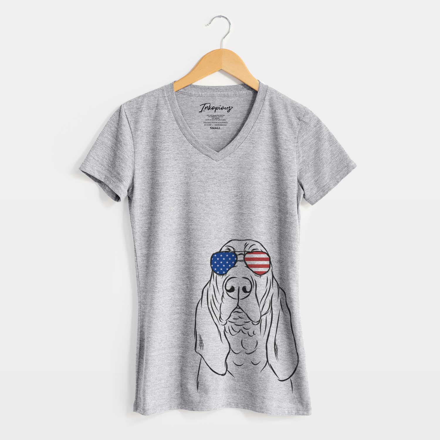 USA Baron the Bloodhound - Women's Perfect V-neck Shirt