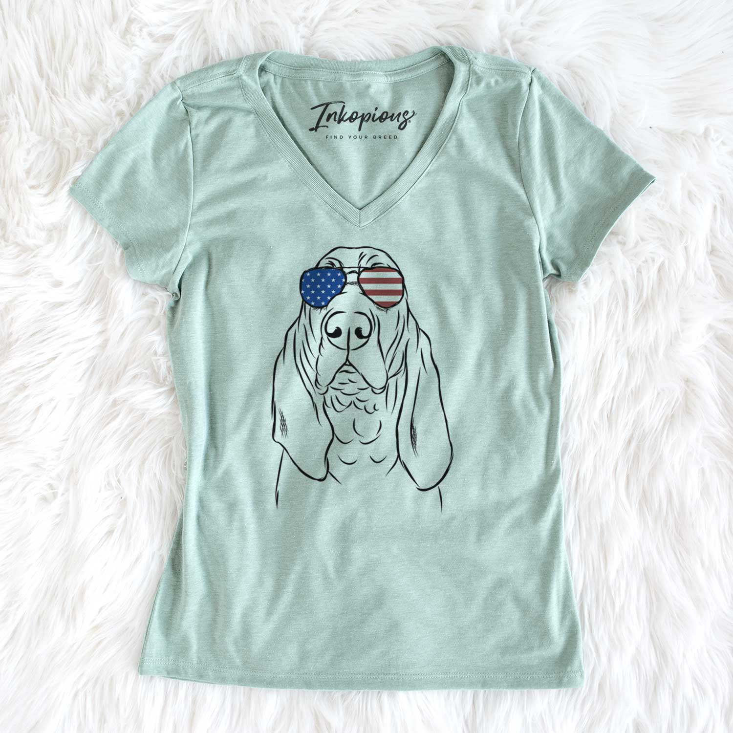 USA Baron the Bloodhound - Women's Perfect V-neck Shirt