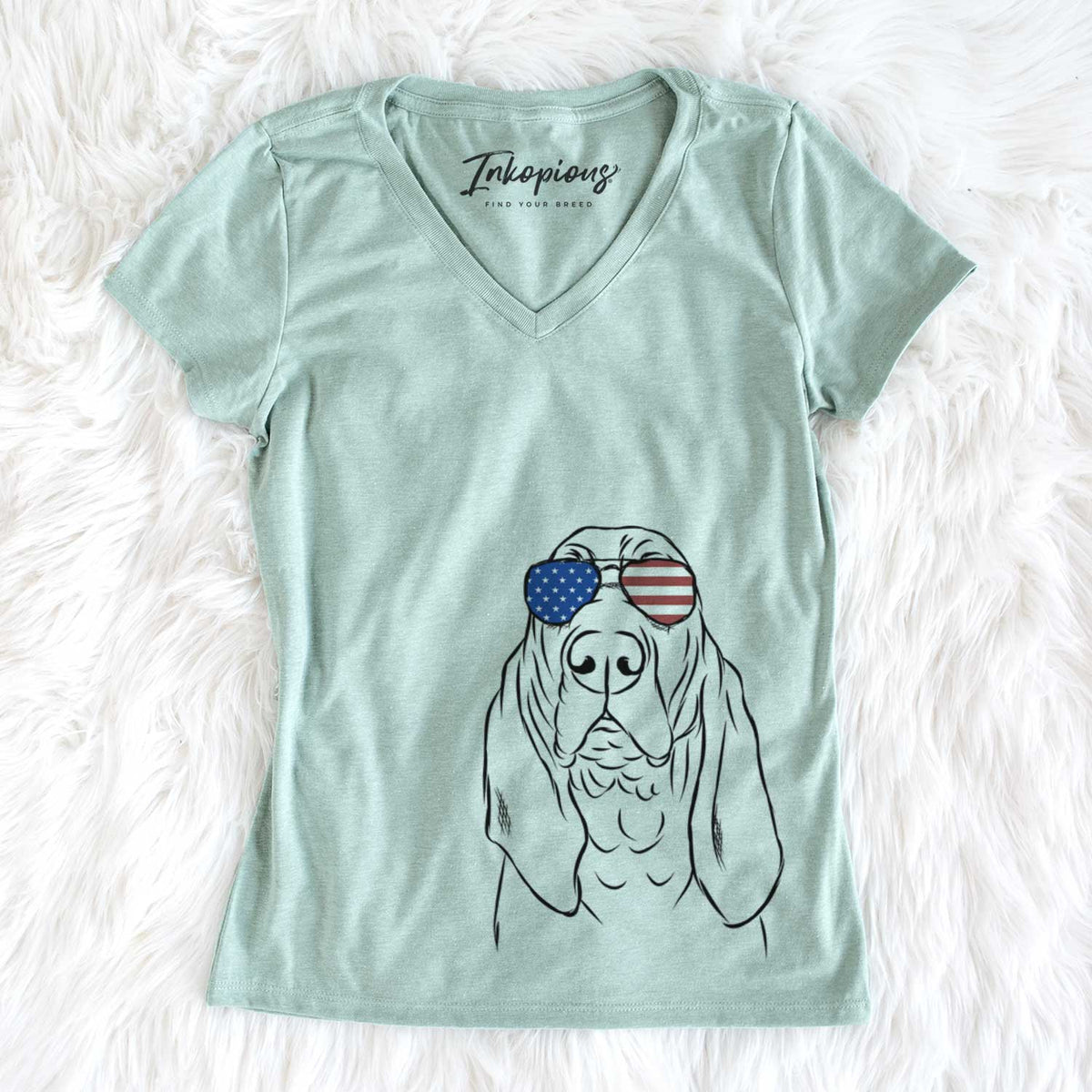 USA Baron the Bloodhound - Women's Perfect V-neck Shirt