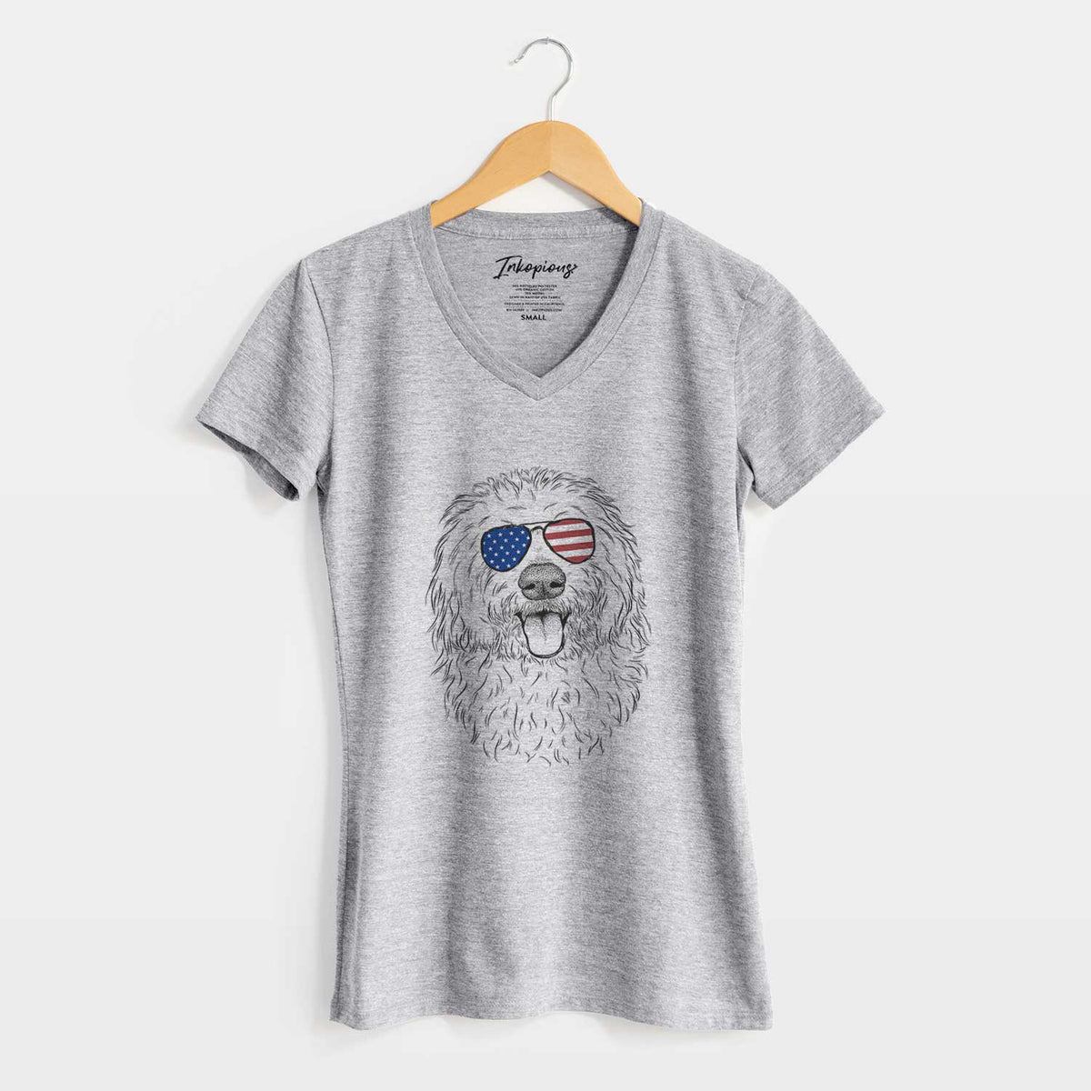 USA Barry the Old English Sheepdog - Women&#39;s Perfect V-neck Shirt