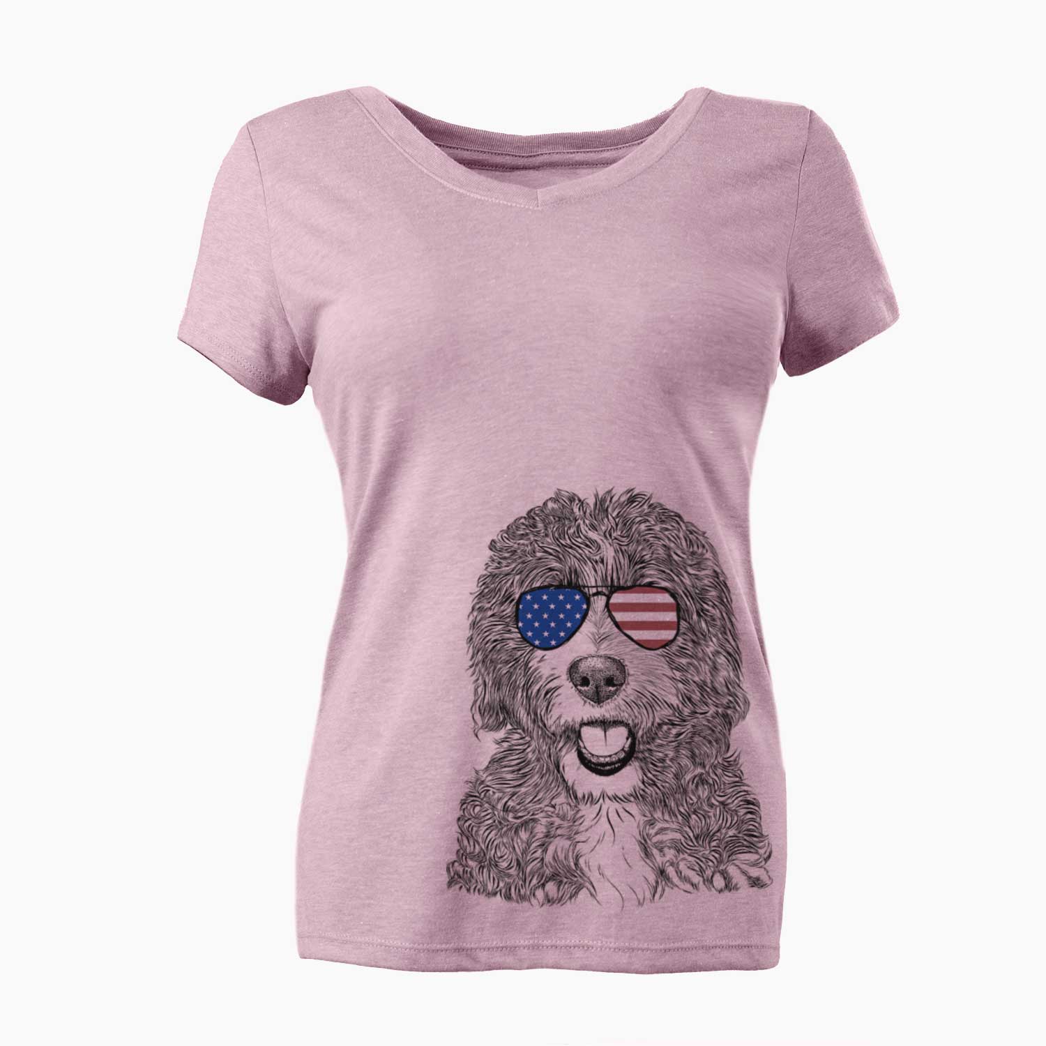 USA Bash the Bernedoodle - Women's Perfect V-neck Shirt