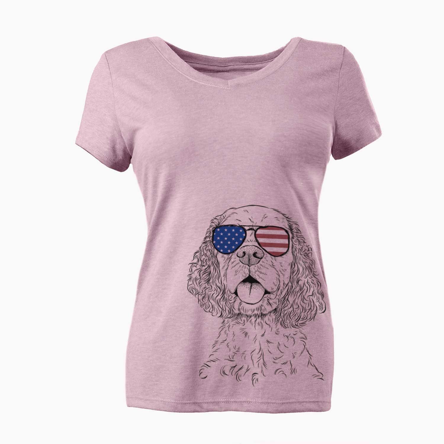 USA Baxter the American Cocker Spaniel - Women's Perfect V-neck Shirt