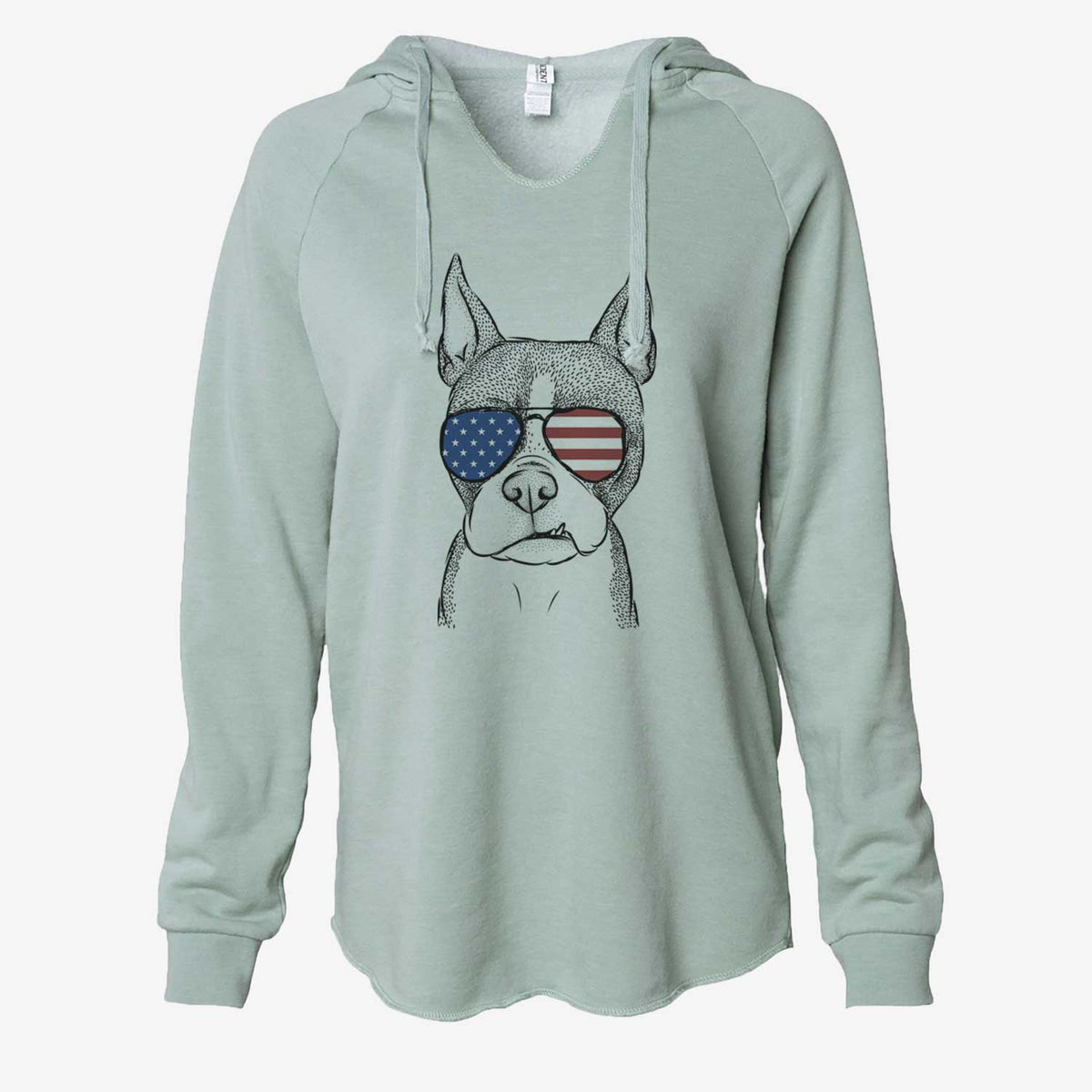 USA Bean the Boston Terrier - Cali Wave Hooded Sweatshirt