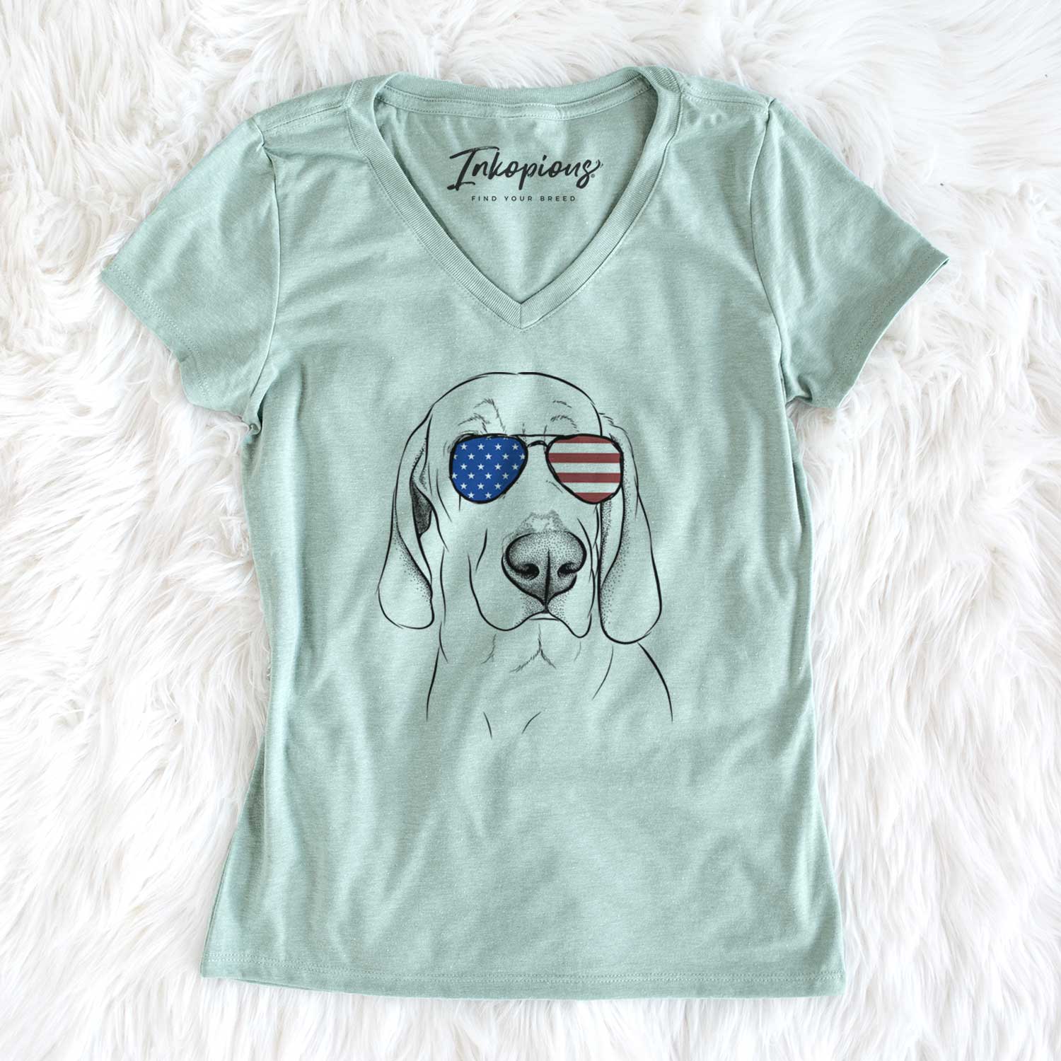 USA Beauregard the American Redbone Coonhound - Women's Perfect V-neck Shirt