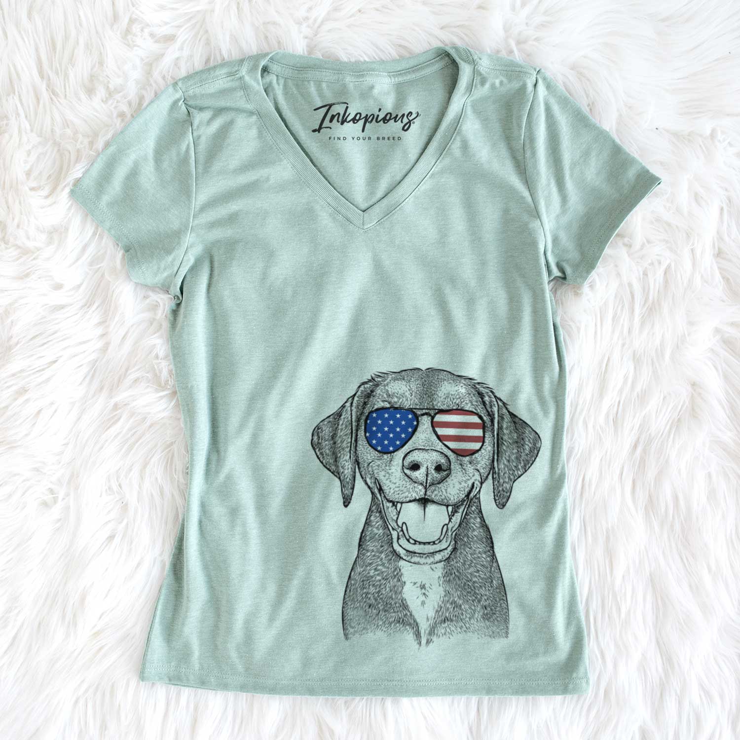 USA Beaver the Hound Mix - Women's Perfect V-neck Shirt