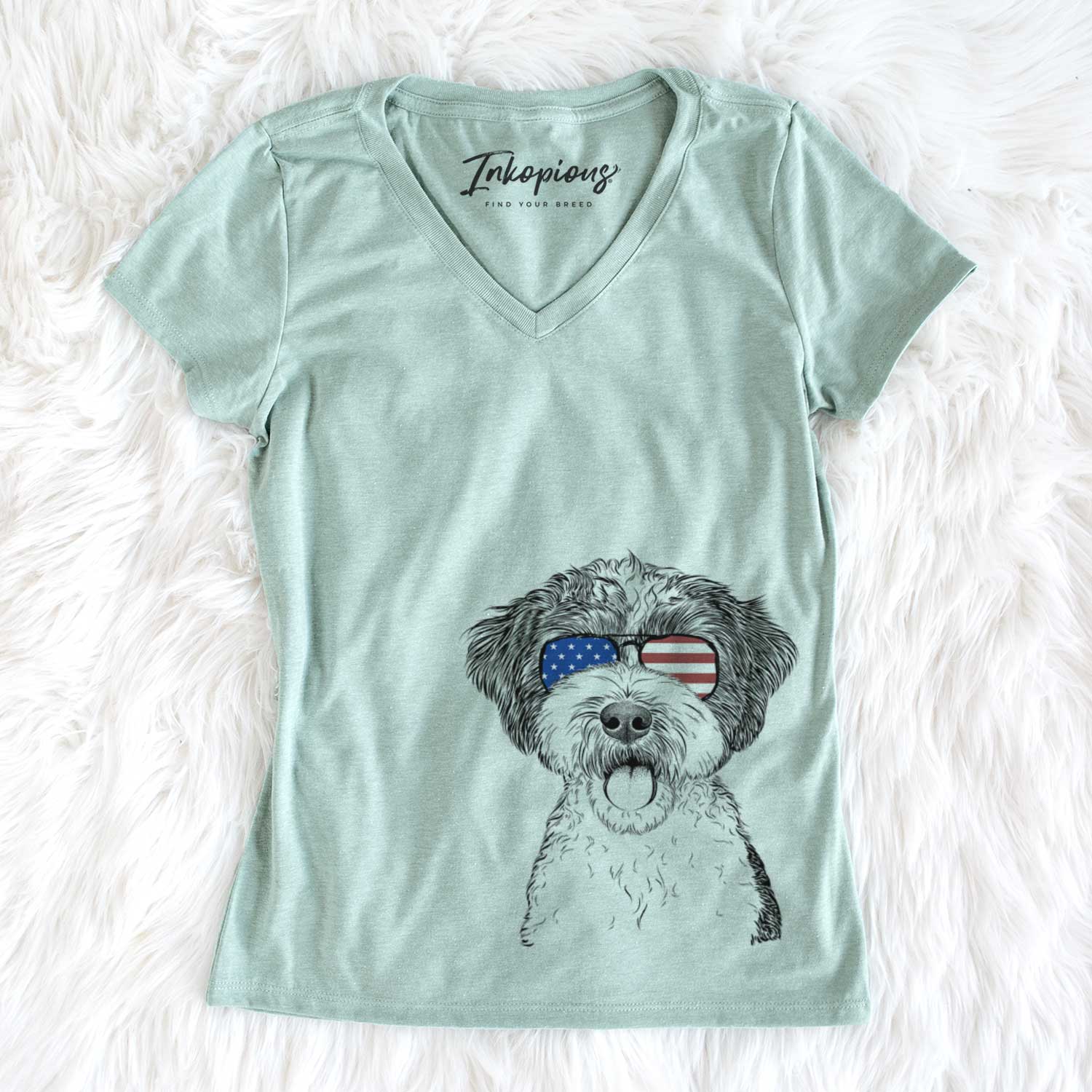 USA Bella the Cockapoo - Women's Perfect V-neck Shirt