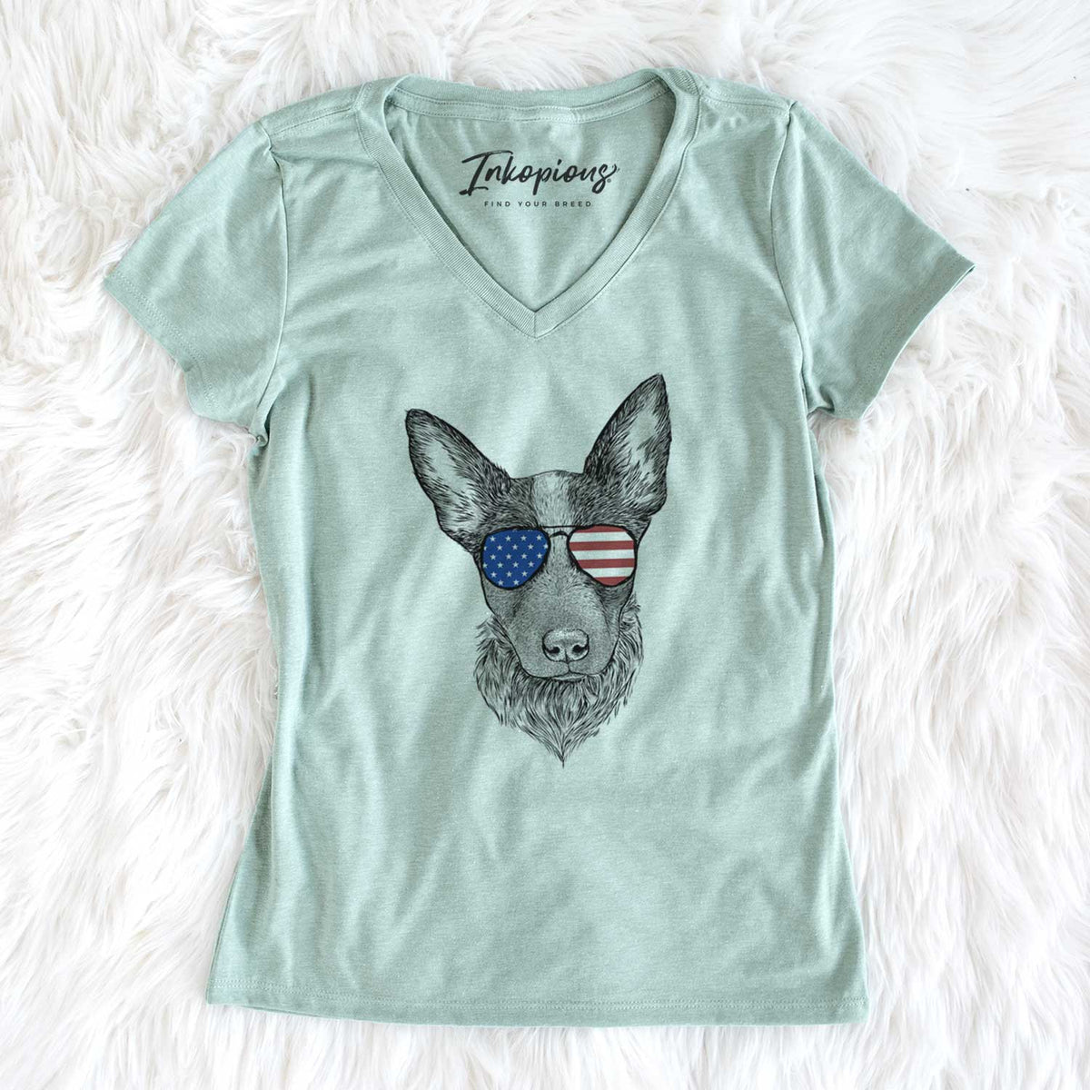 USA Bella the Blue Heeler Puppy - Women's Perfect V-neck Shirt