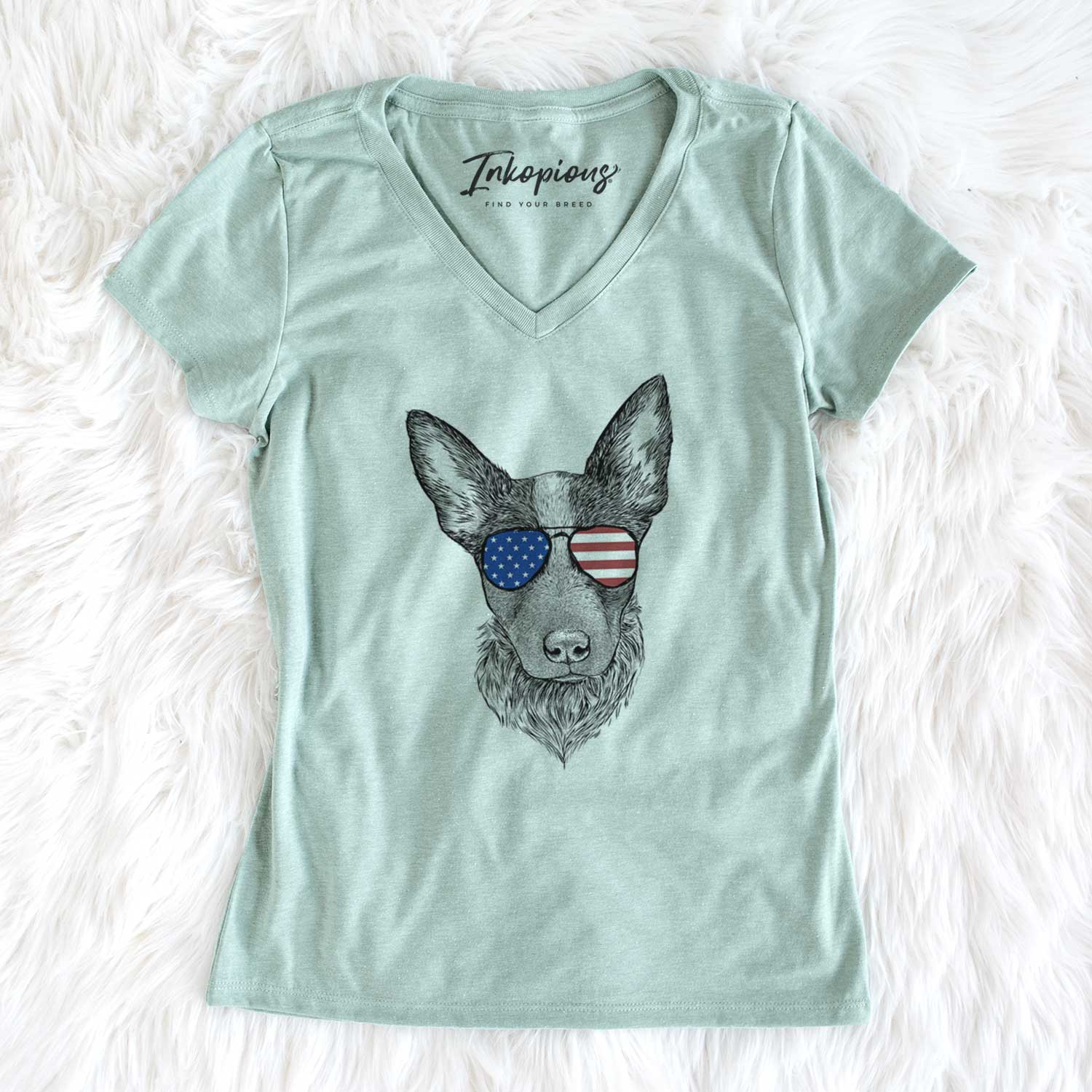 USA Bella the Blue Heeler Puppy - Women's Perfect V-neck Shirt