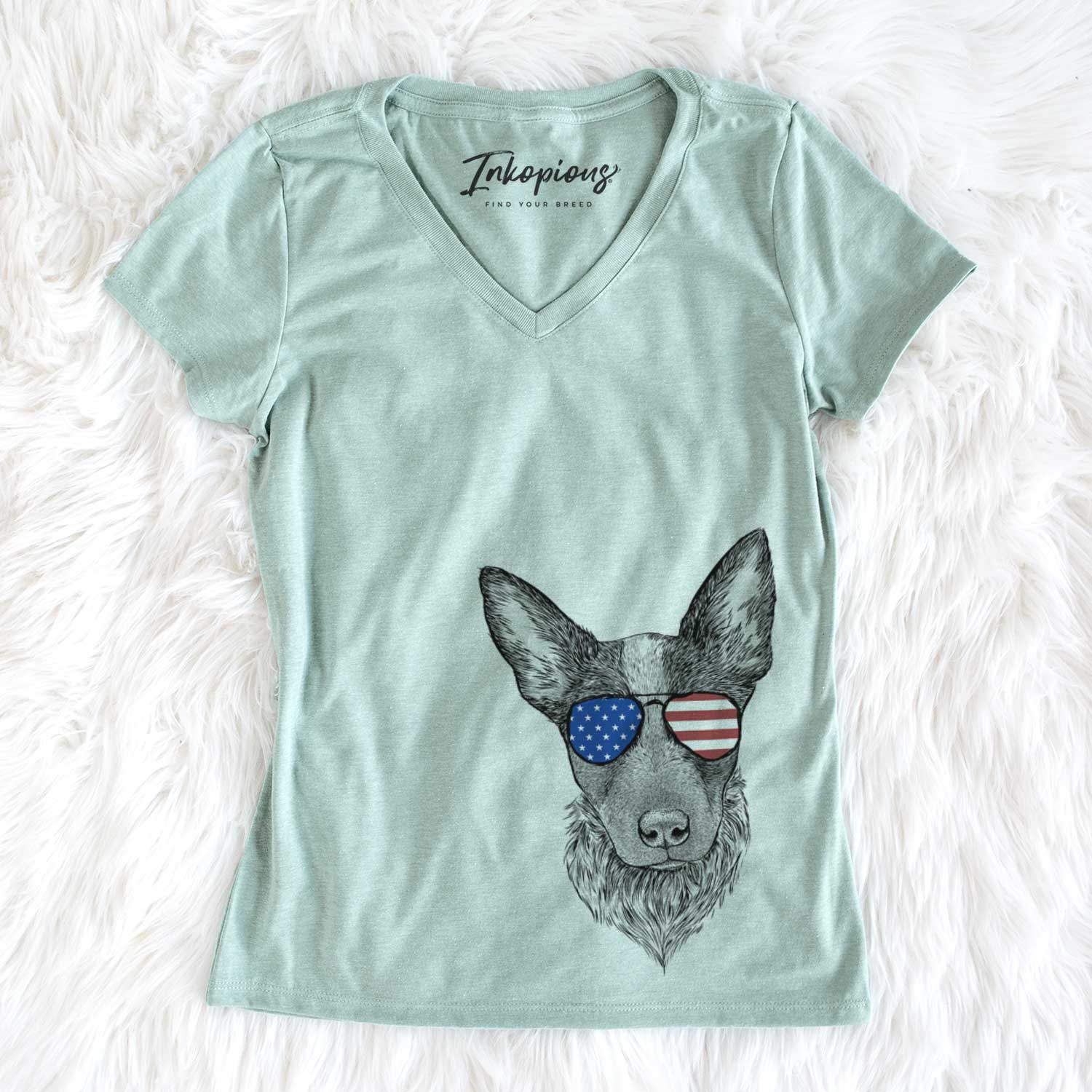 USA Bella the Blue Heeler Puppy - Women's Perfect V-neck Shirt