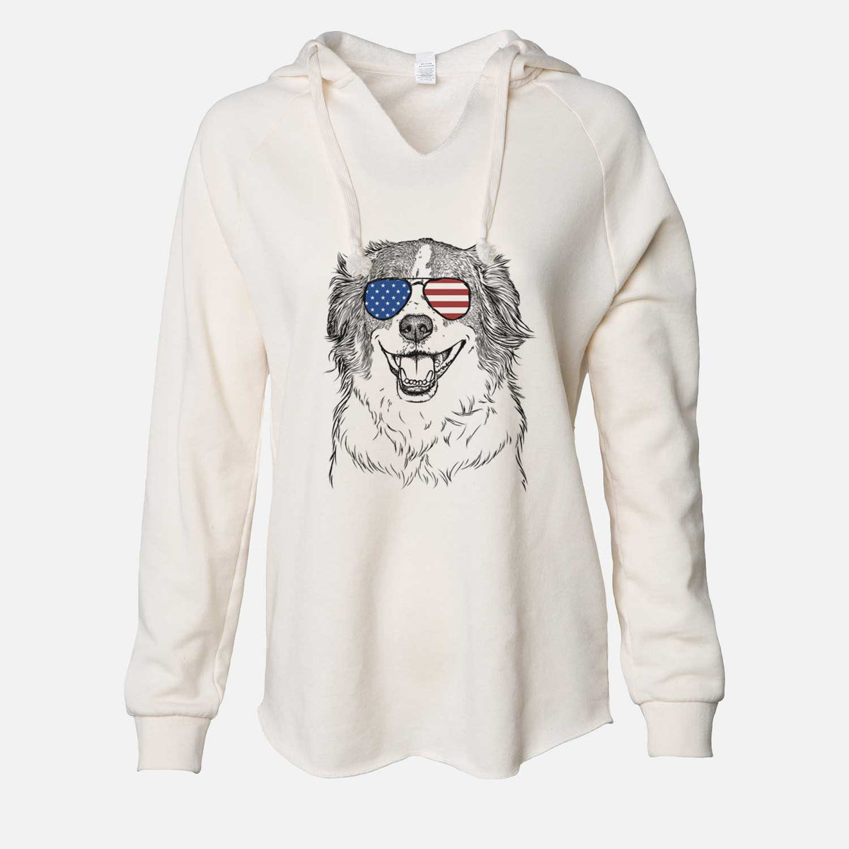 USA Belle the Australian Shepherd Mix - Cali Wave Hooded Sweatshirt