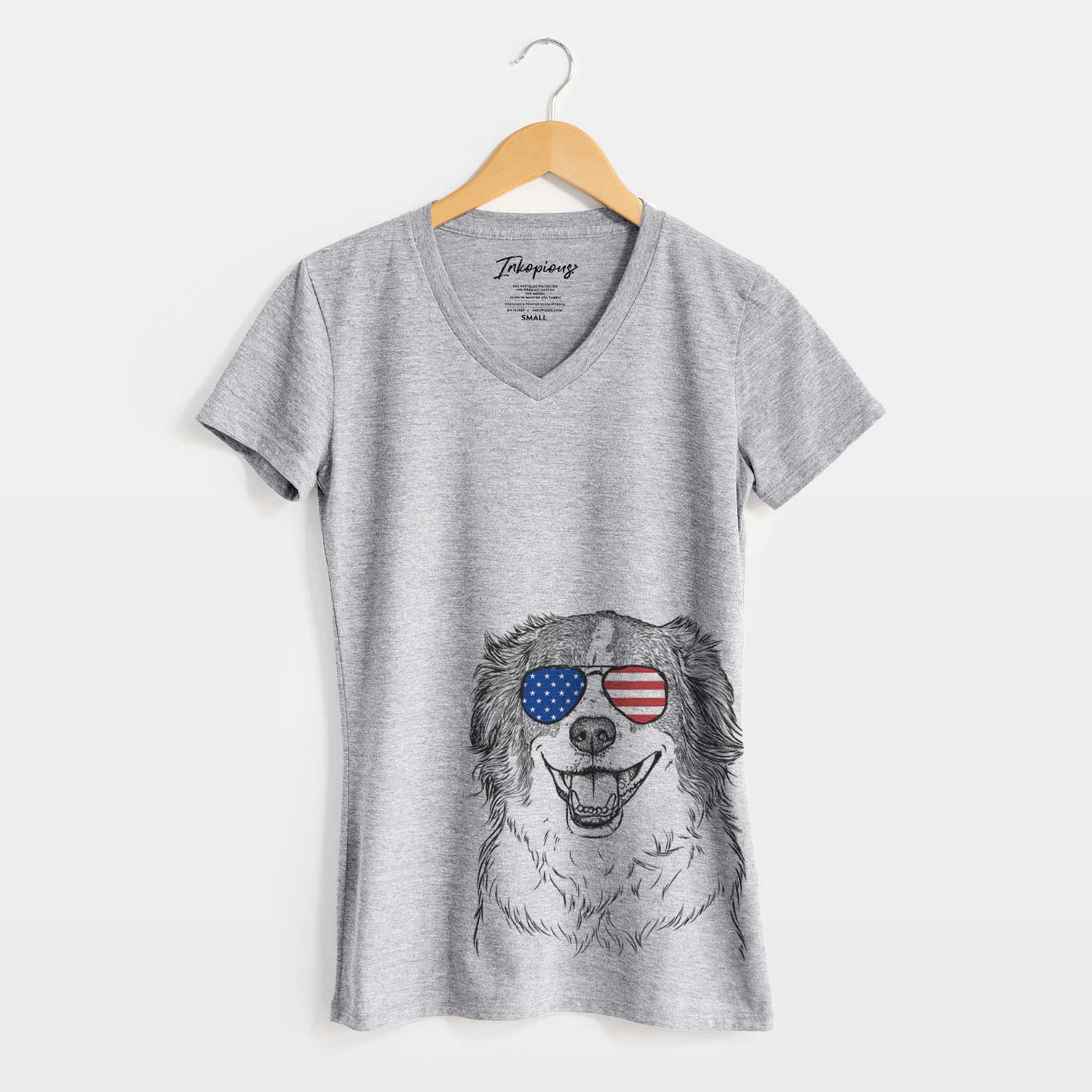 USA Belle the Australian Shepherd Mix - Women's Perfect V-neck Shirt