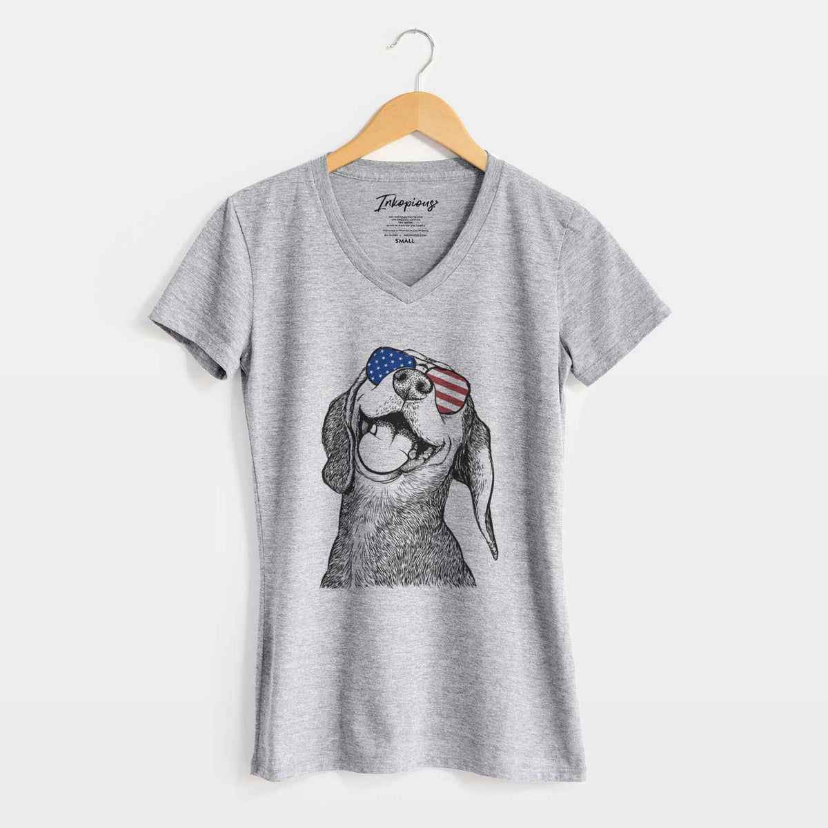 USA Belle the Hound Mix - Women&#39;s Perfect V-neck Shirt