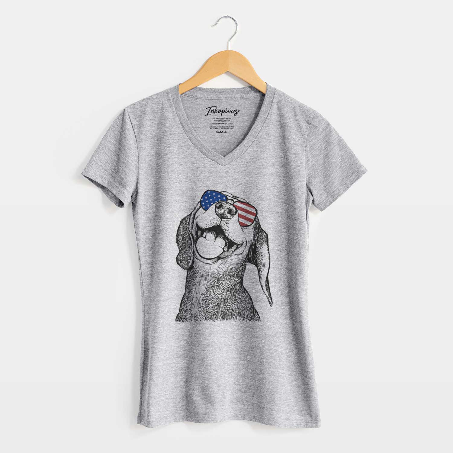 USA Belle the Hound Mix - Women's Perfect V-neck Shirt