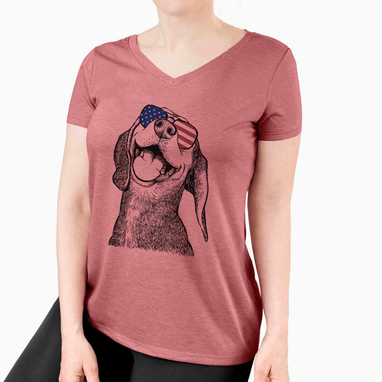 USA Belle the Hound Mix - Women's Perfect V-neck Shirt