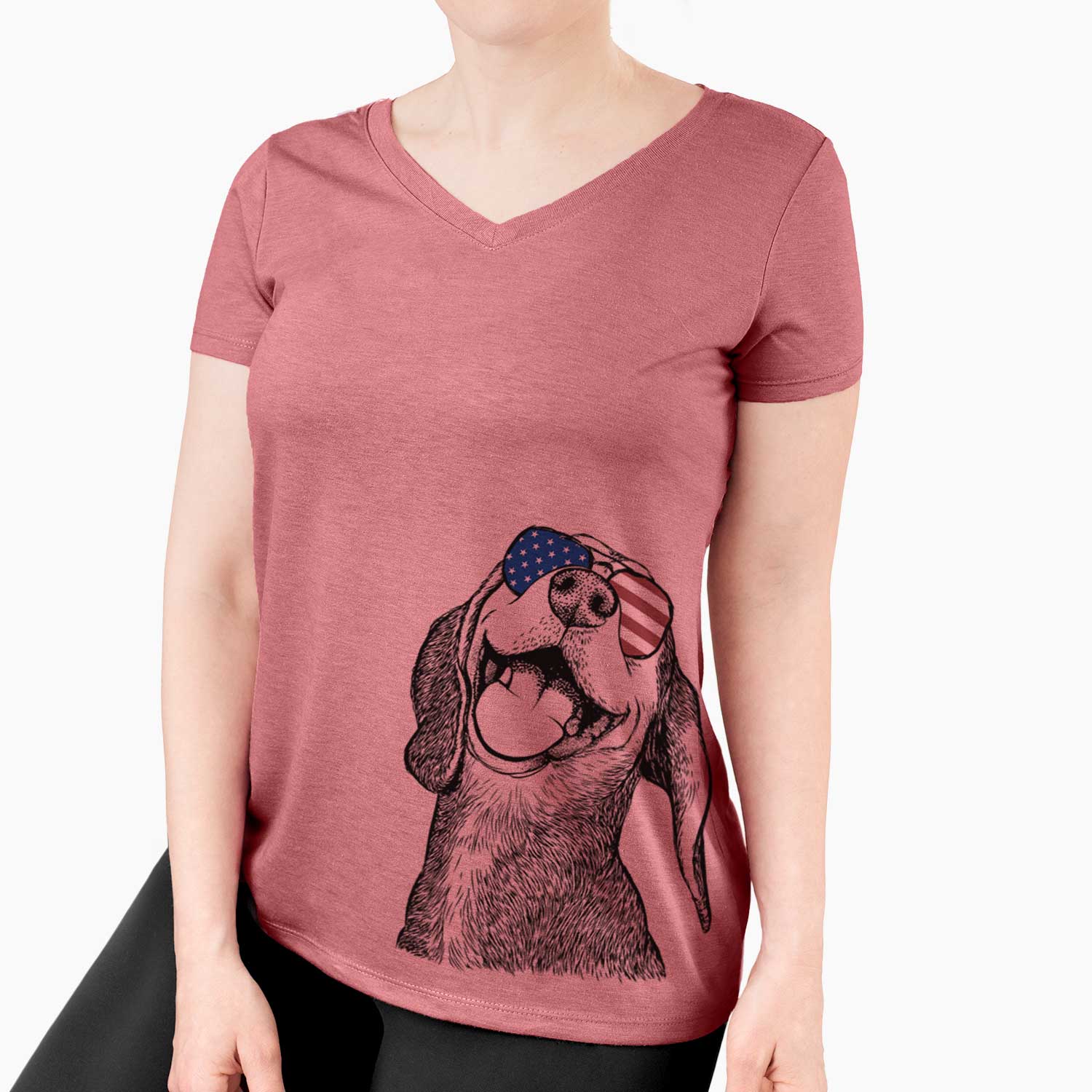 USA Belle the Hound Mix - Women's Perfect V-neck Shirt