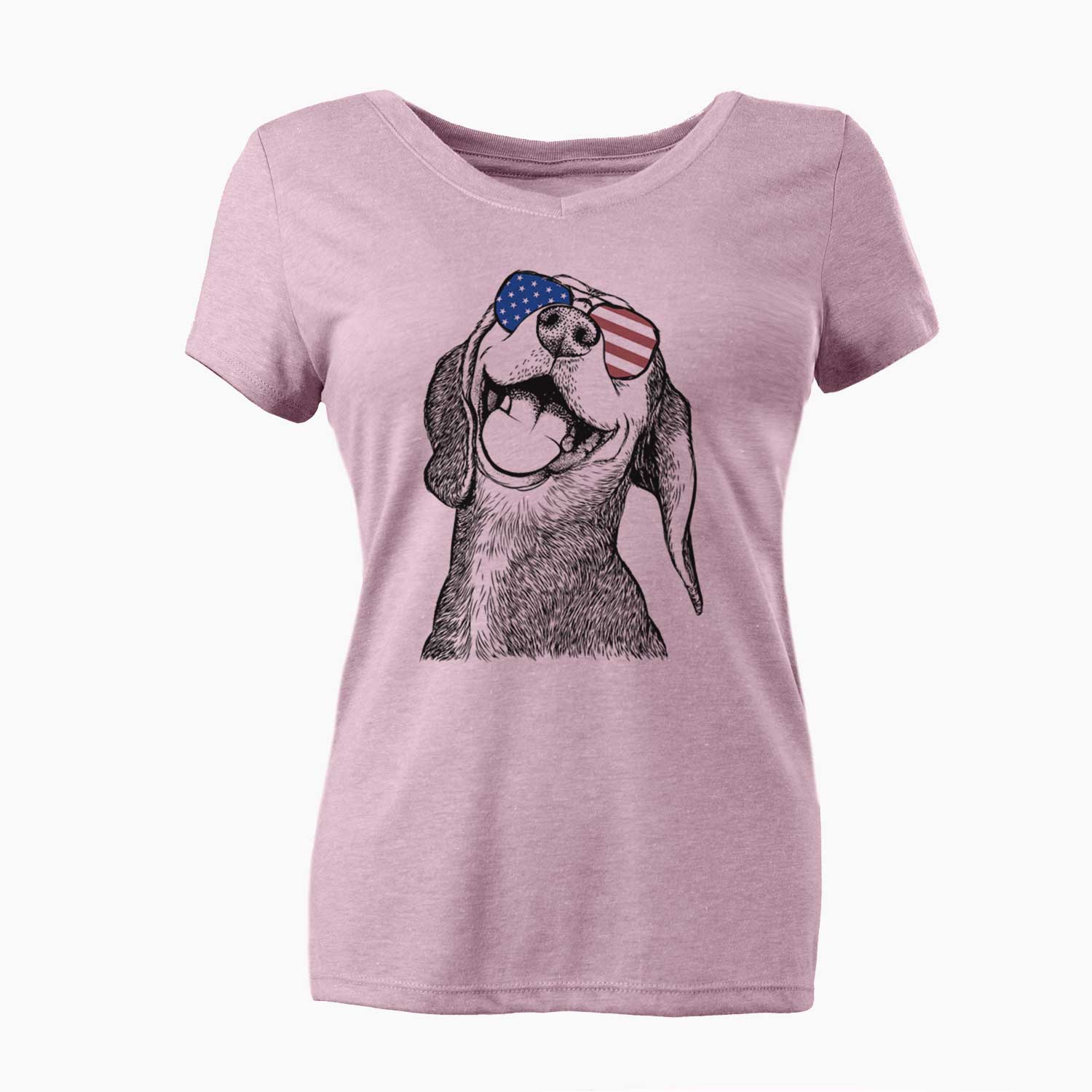 USA Belle the Hound Mix - Women's Perfect V-neck Shirt