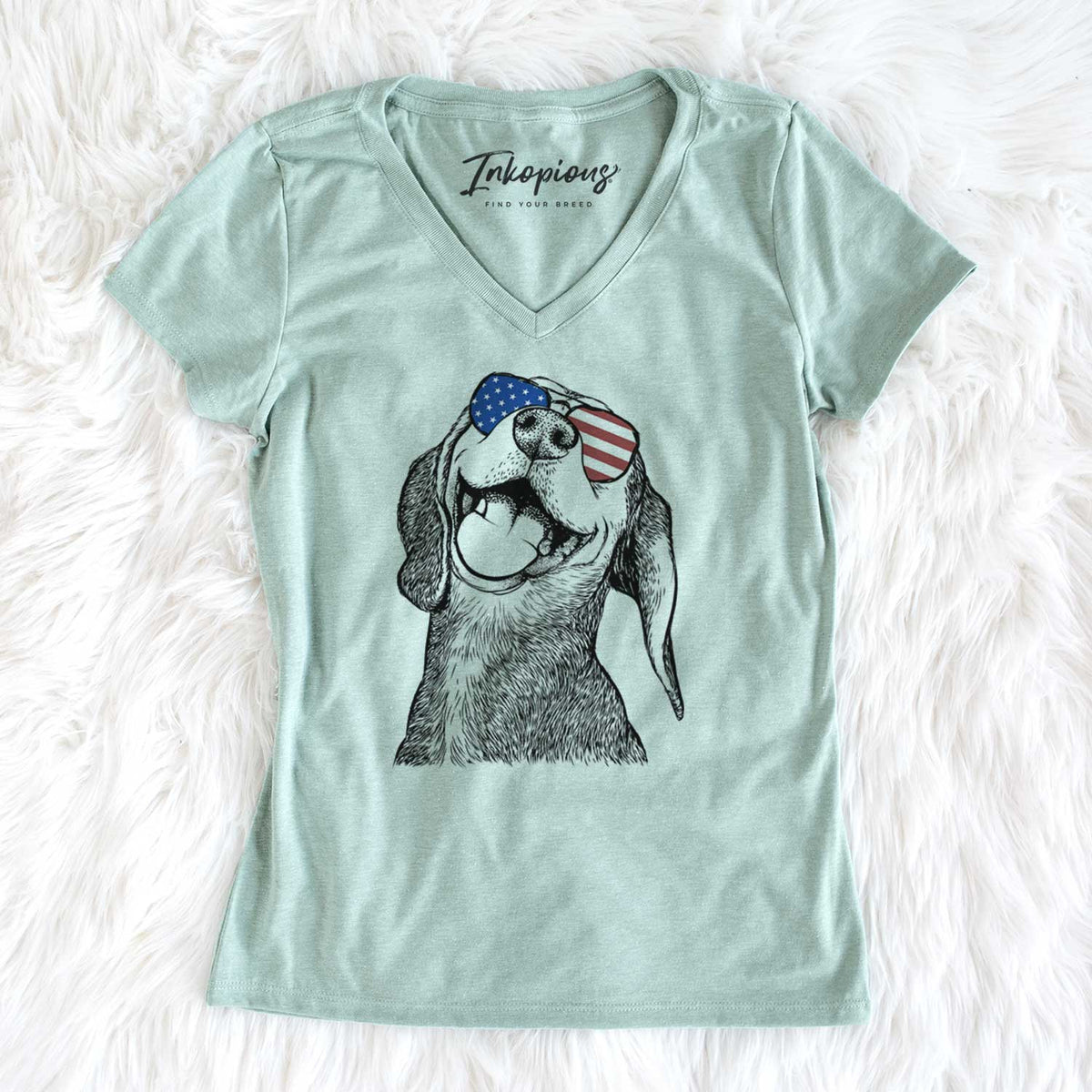 USA Belle the Hound Mix - Women's Perfect V-neck Shirt
