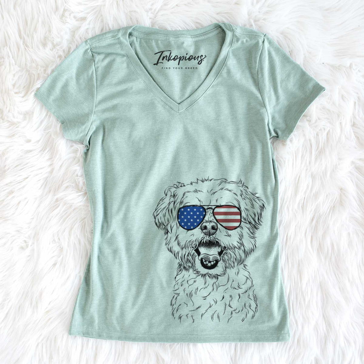 USA Belle the Maltipoo - Women's Perfect V-neck Shirt