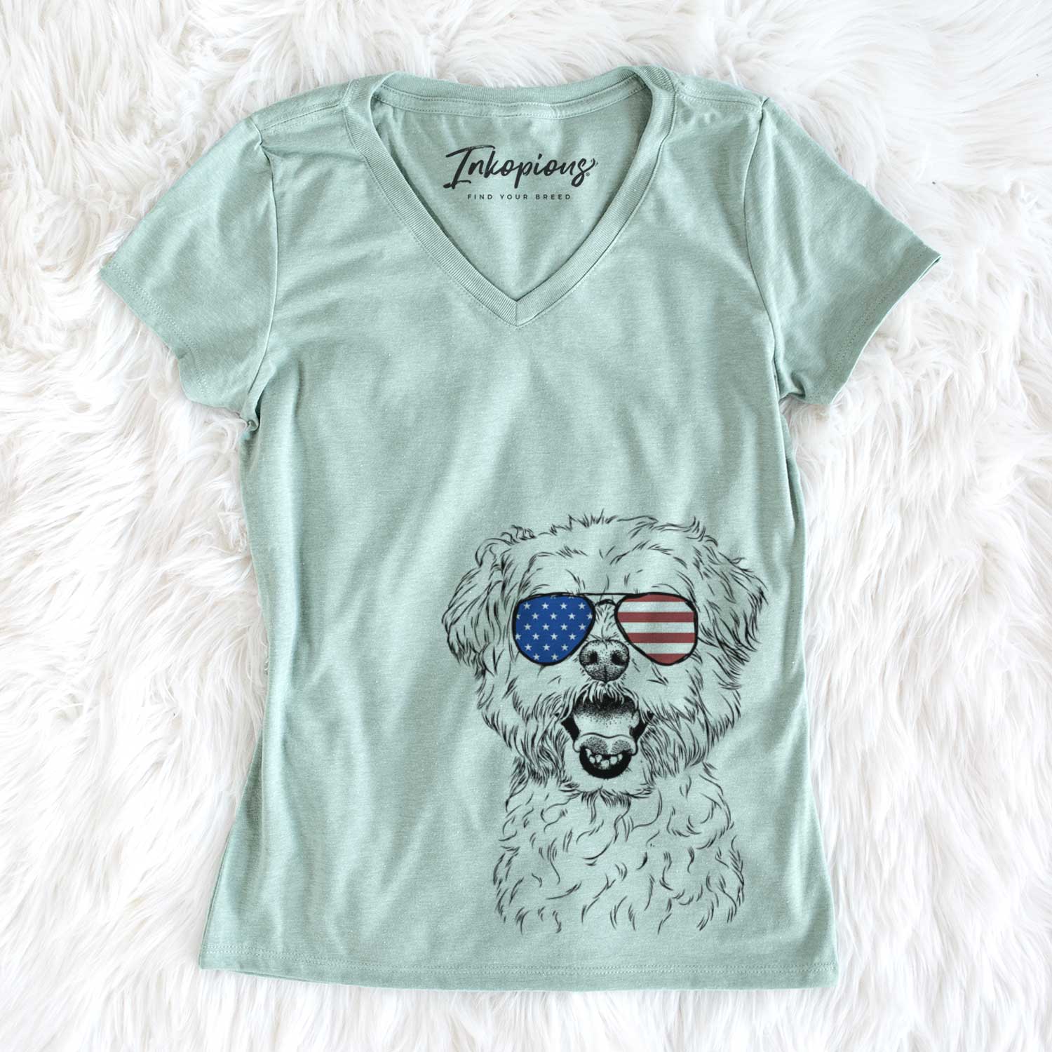 USA Belle the Maltipoo - Women's Perfect V-neck Shirt
