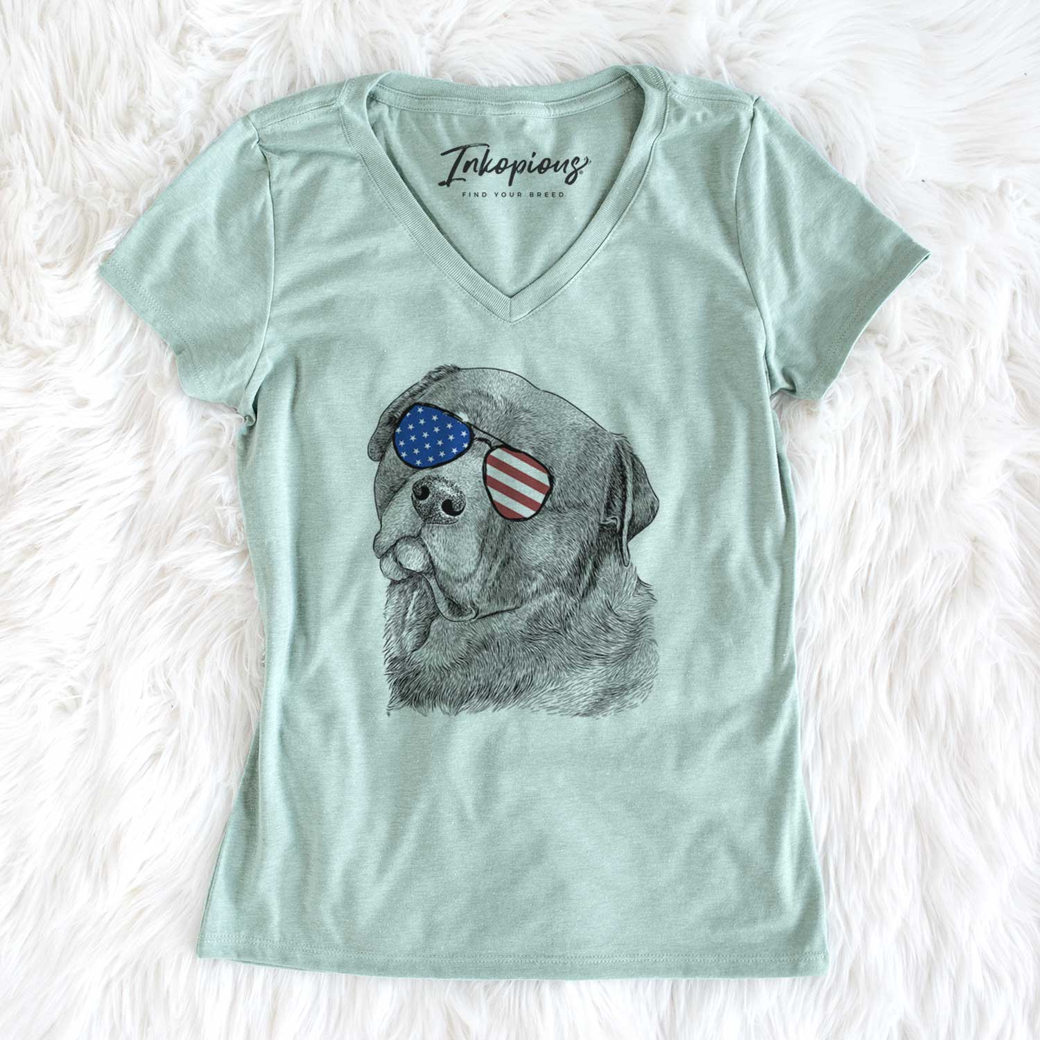 USA Bender the Rottweiler - Women's Perfect V-neck Shirt