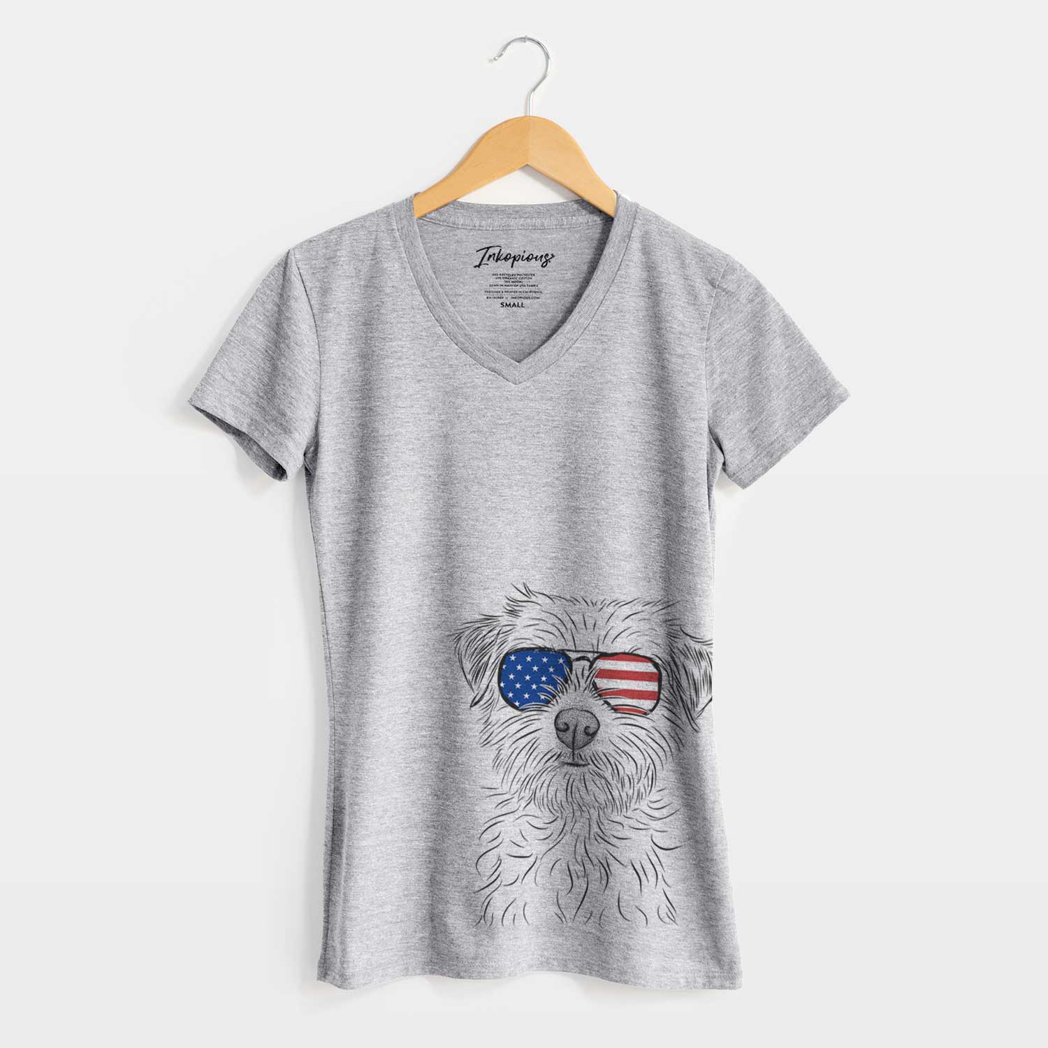 USA Benjamin the Border Terrier - Women's Perfect V-neck Shirt