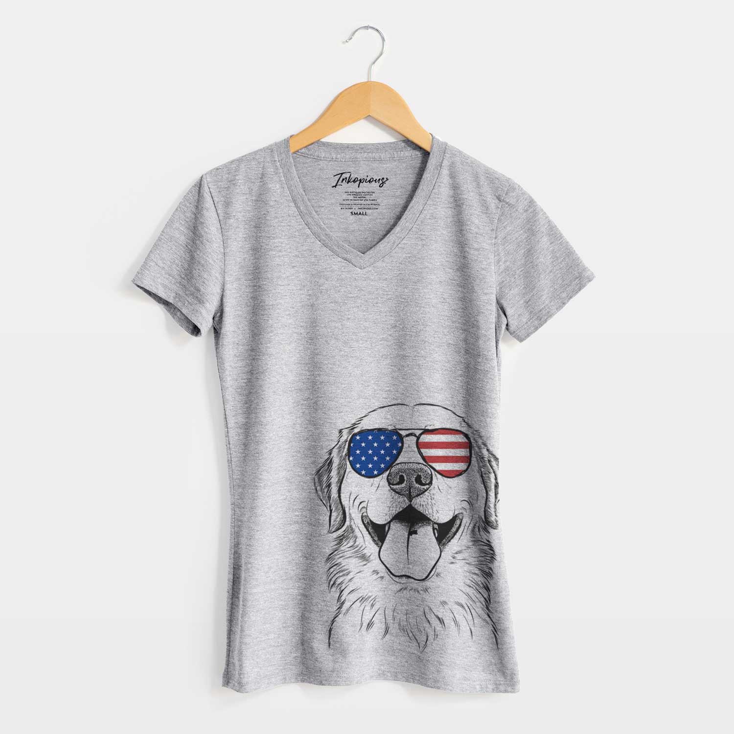 USA Bennett the Golden Retriever - Women's Perfect V-neck Shirt