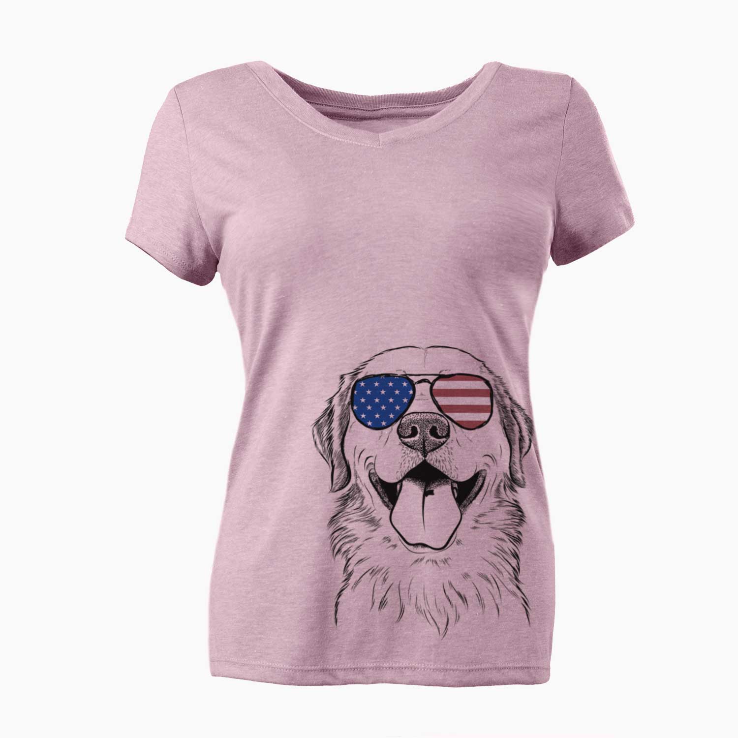 USA Bennett the Golden Retriever - Women's Perfect V-neck Shirt