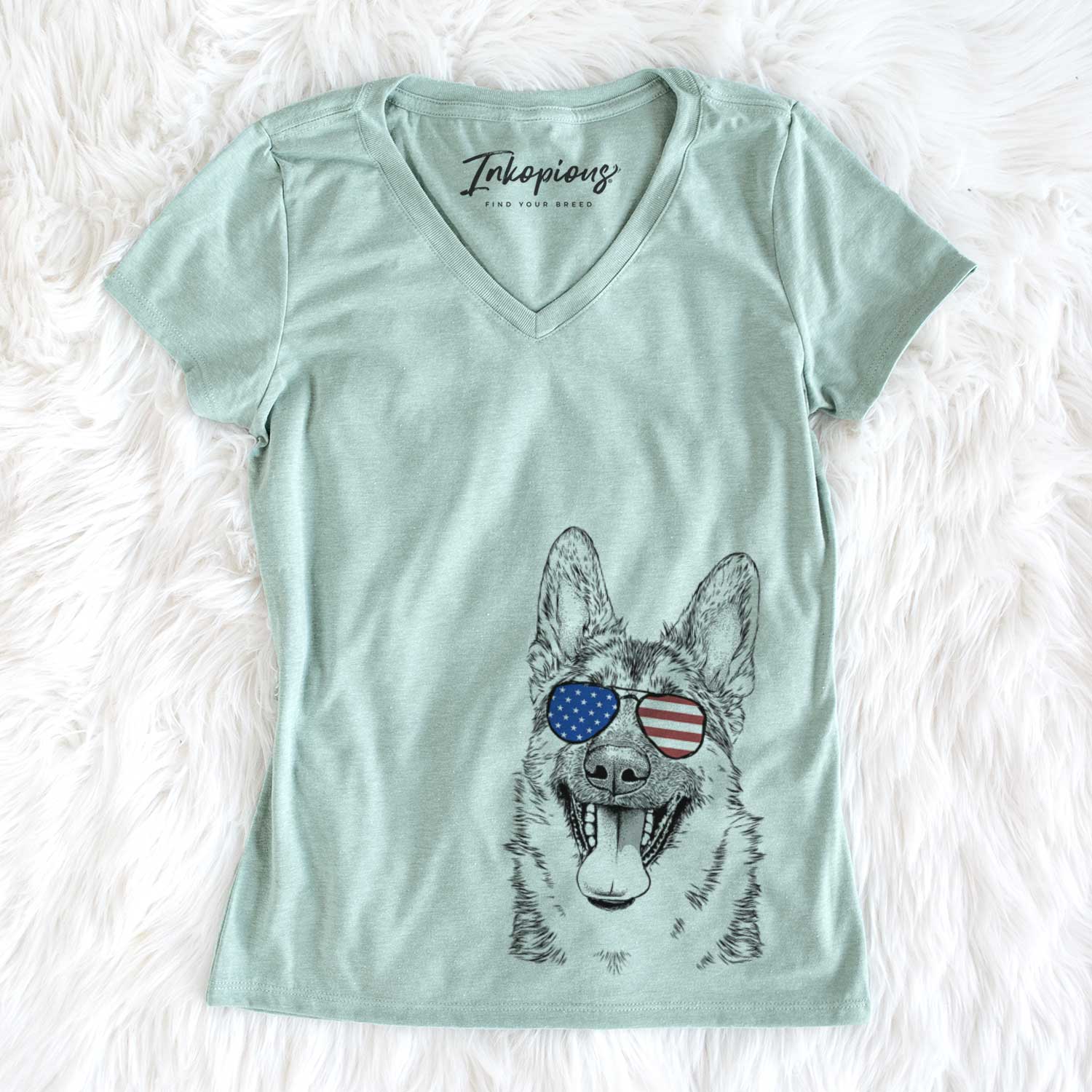 USA Benson the German Shepherd - Women's Perfect V-neck Shirt