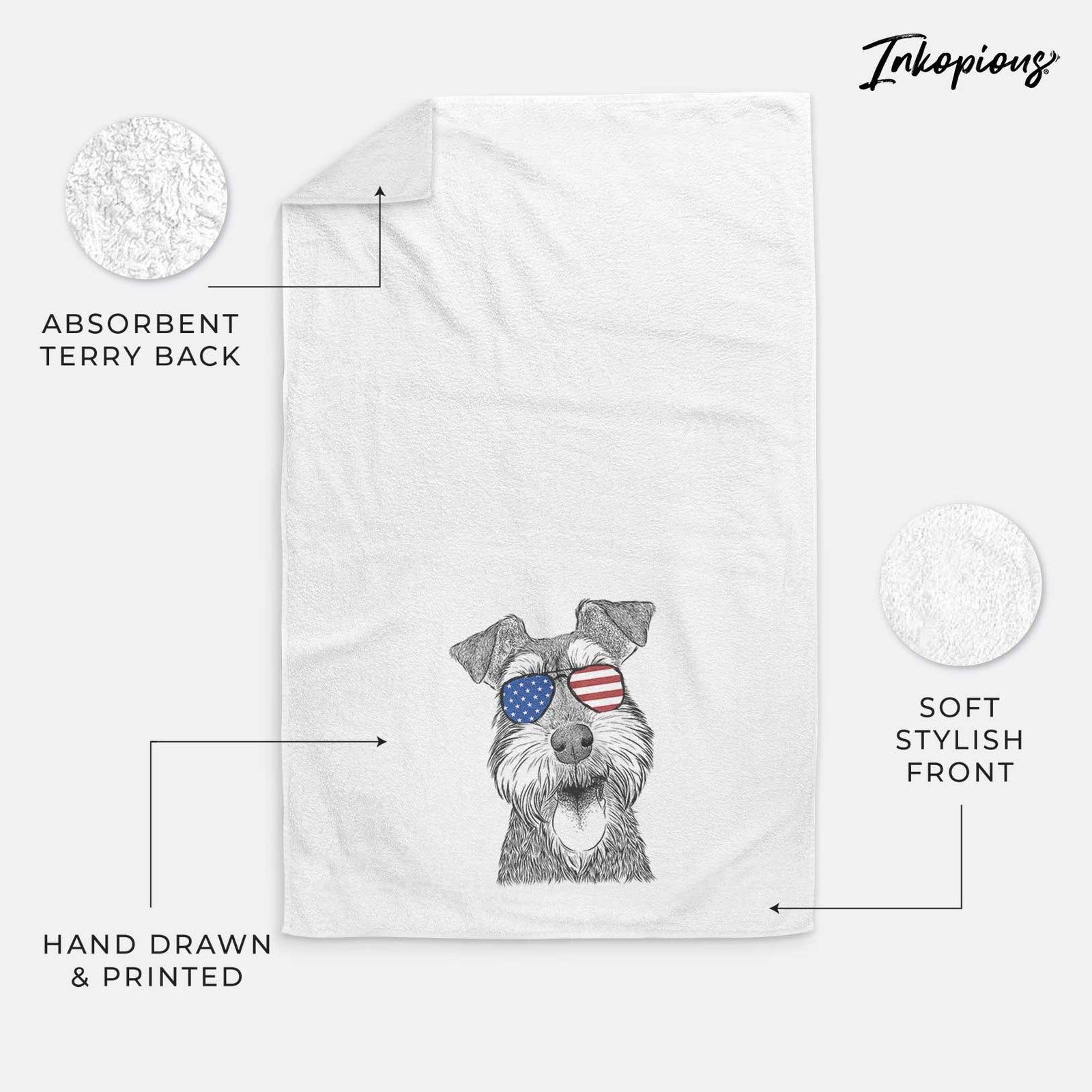 Bernadette the Mini Schnauzer Decorative Hand Towel