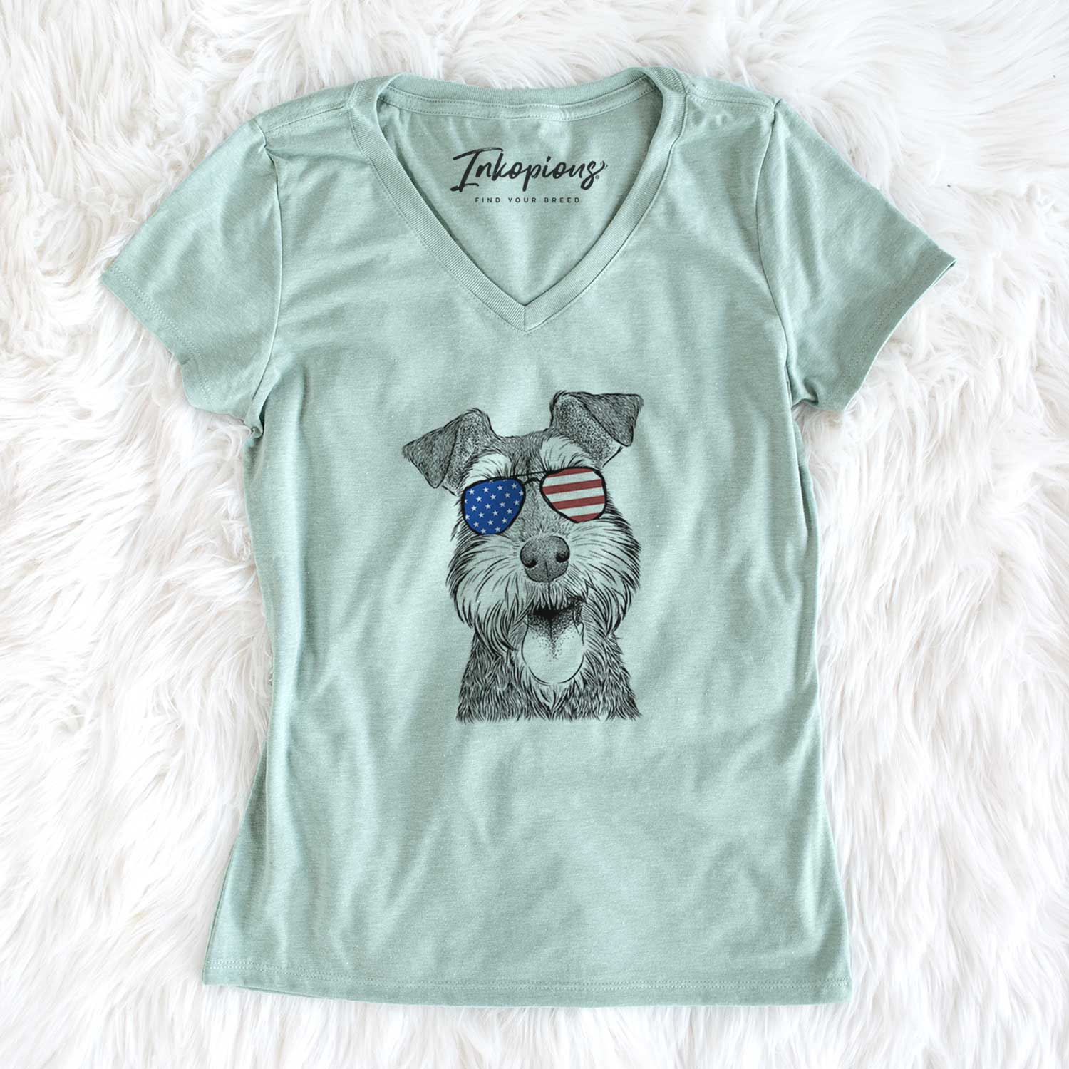 USA Bernadette the Mini Schnauzer - Women's Perfect V-neck Shirt