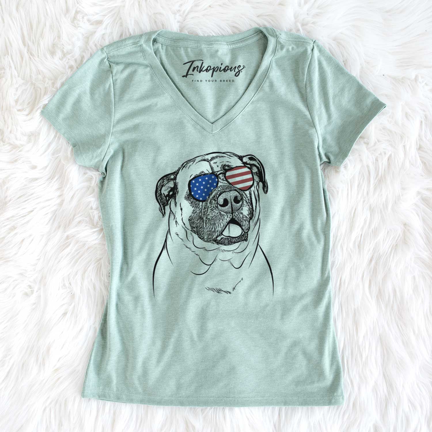 USA Big P the English Mastiff - Women's Perfect V-neck Shirt