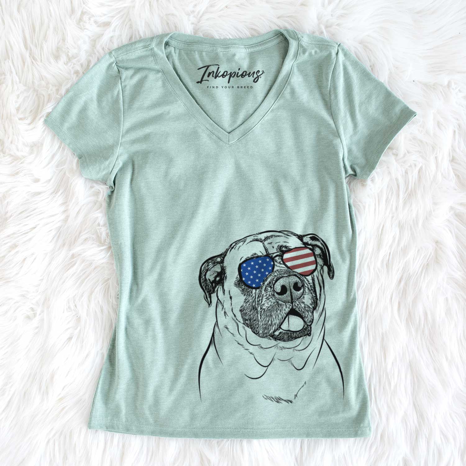 USA Big P the English Mastiff - Women's Perfect V-neck Shirt