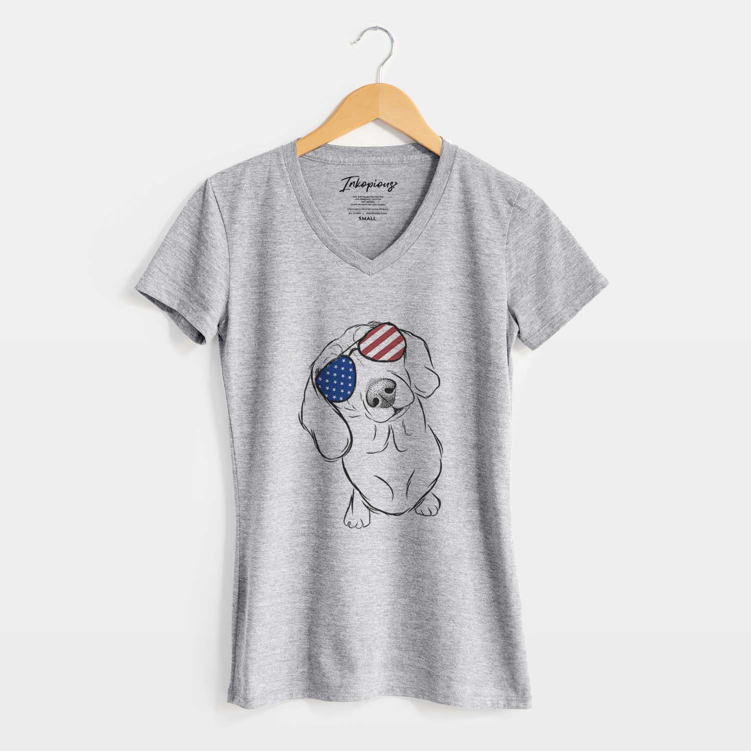 USA Bill the Dachshund - Women's Perfect V-neck Shirt