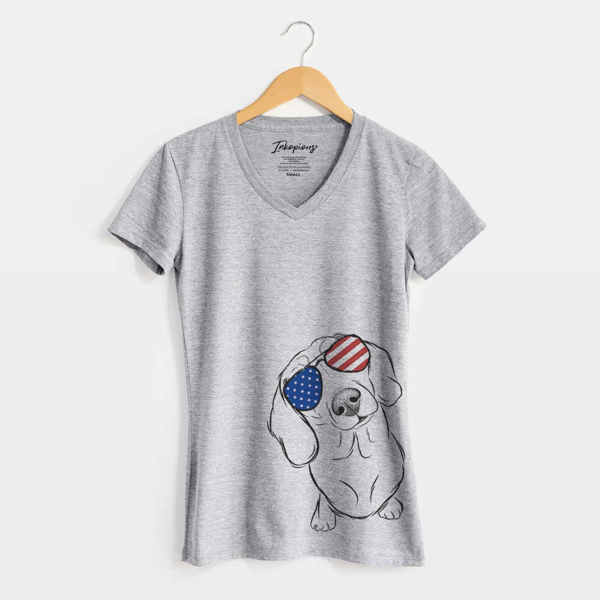 USA Bill the Dachshund - Women's Perfect V-neck Shirt