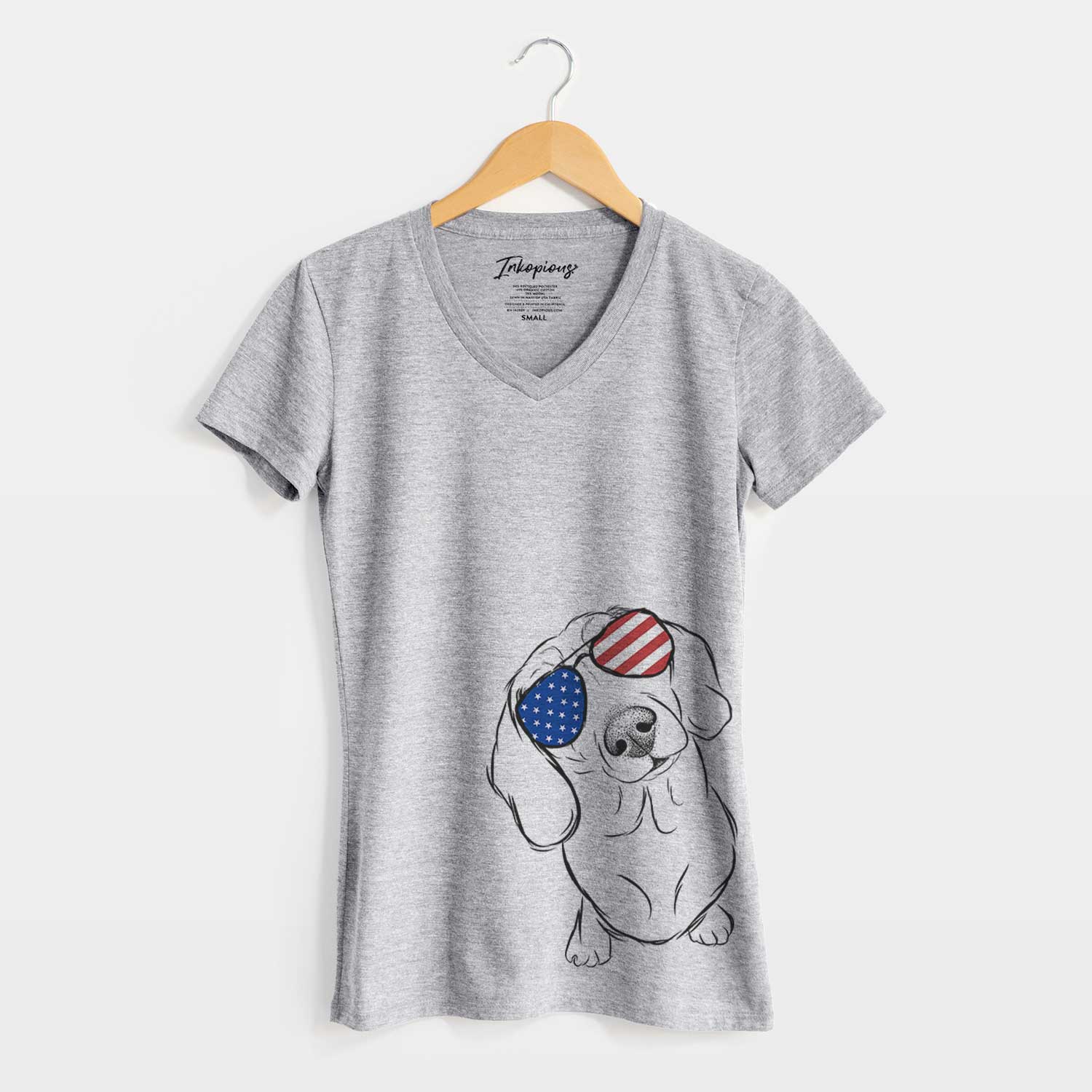 USA Bill the Dachshund - Women's Perfect V-neck Shirt
