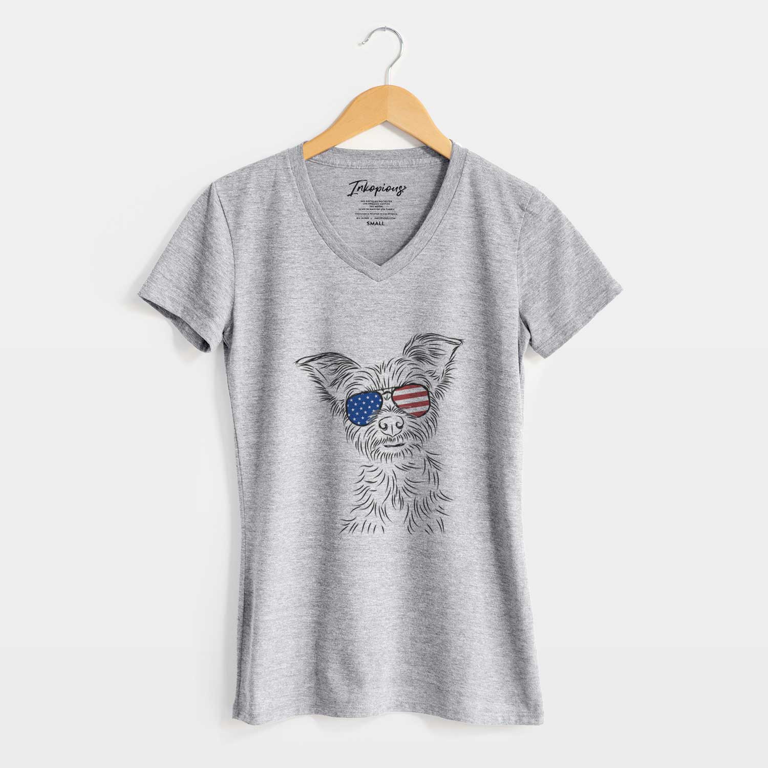 USA Bingo the Yorkshire Terrier - Women's Perfect V-neck Shirt