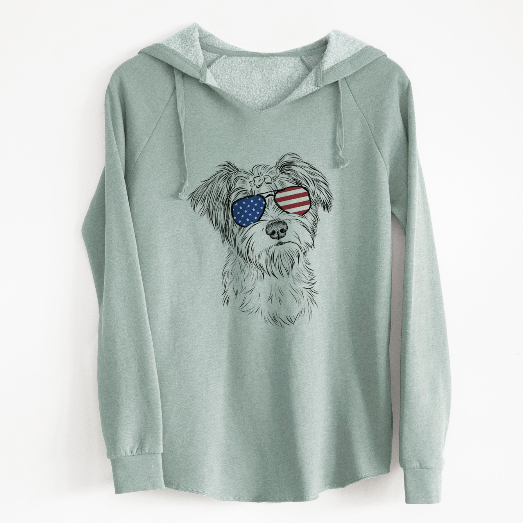 USA Birdee the Schnauzer Mix - Cali Wave Hooded Sweatshirt