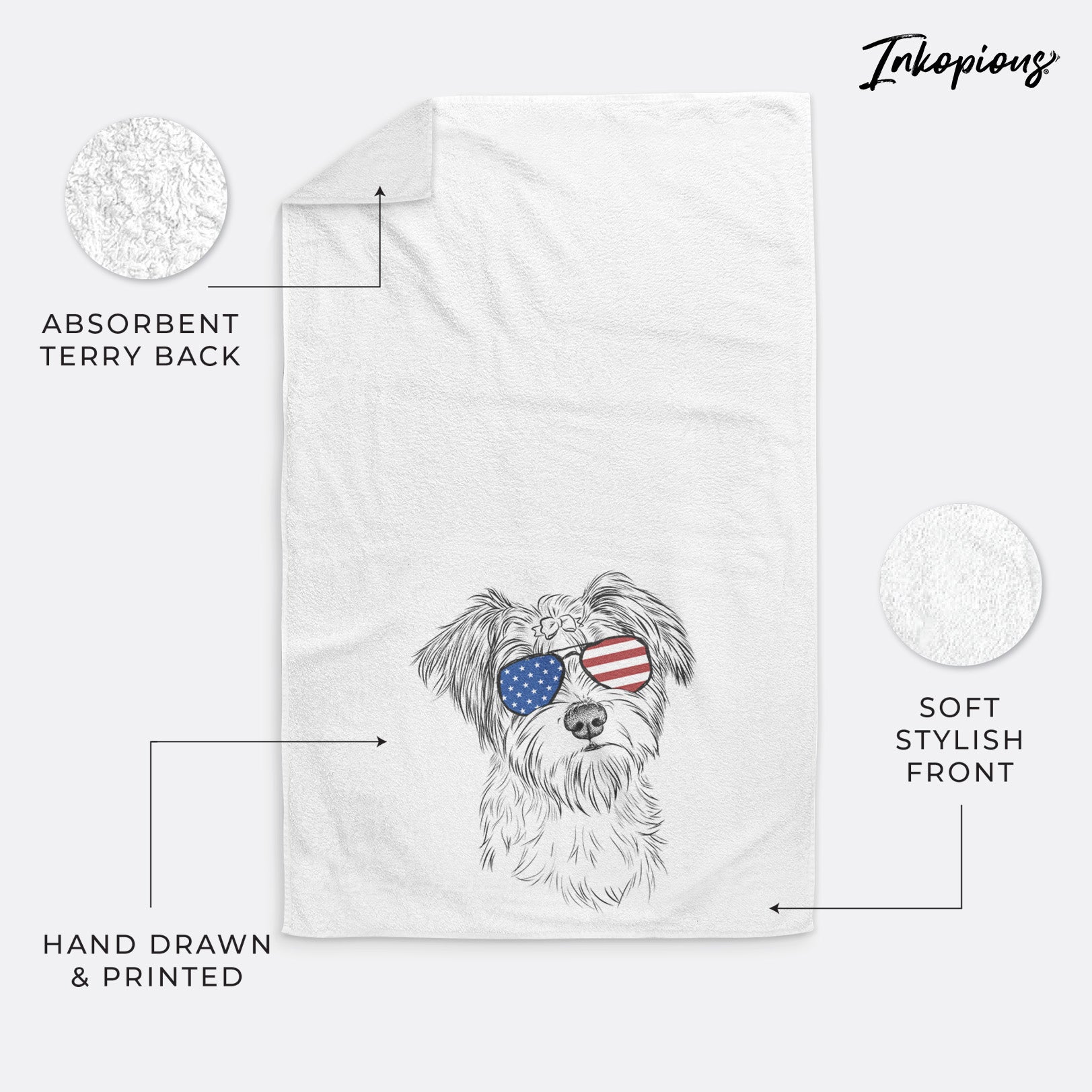 Birdee the Schnauzer Mix Decorative Hand Towel