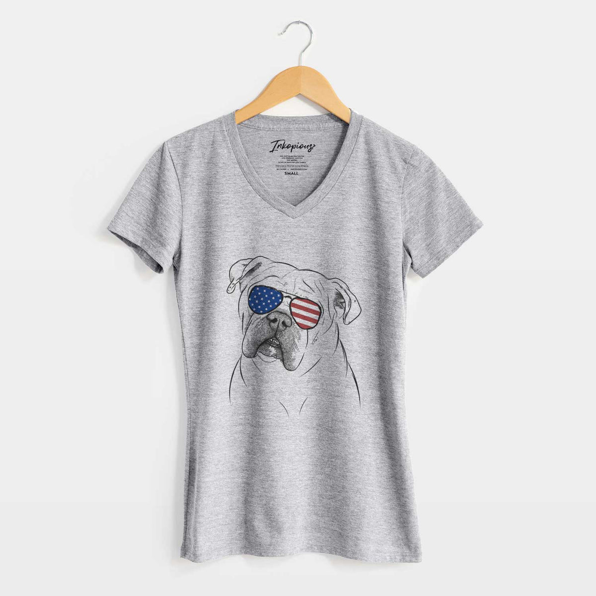 USA Blossom the English Bulldog - Women&#39;s Perfect V-neck Shirt