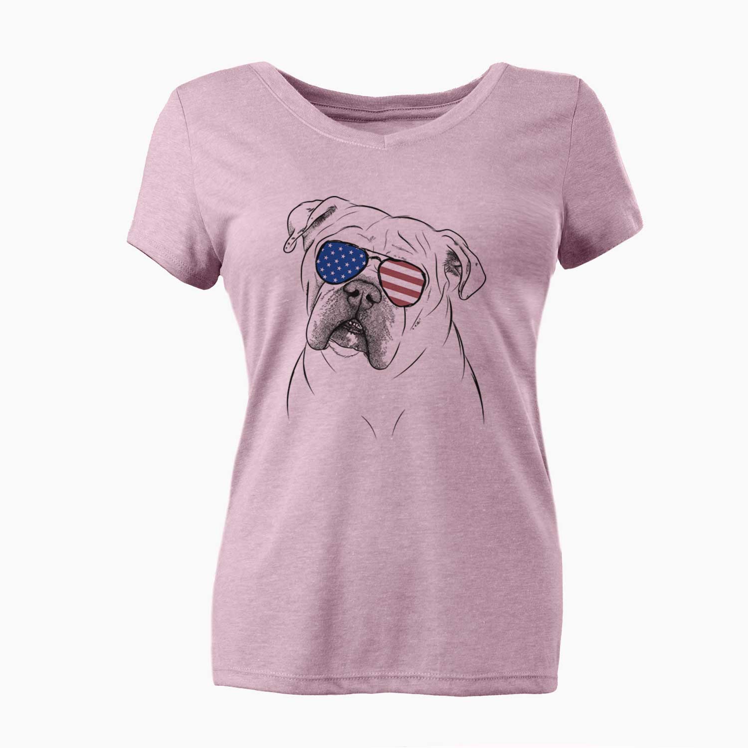 USA Blossom the English Bulldog - Women's Perfect V-neck Shirt