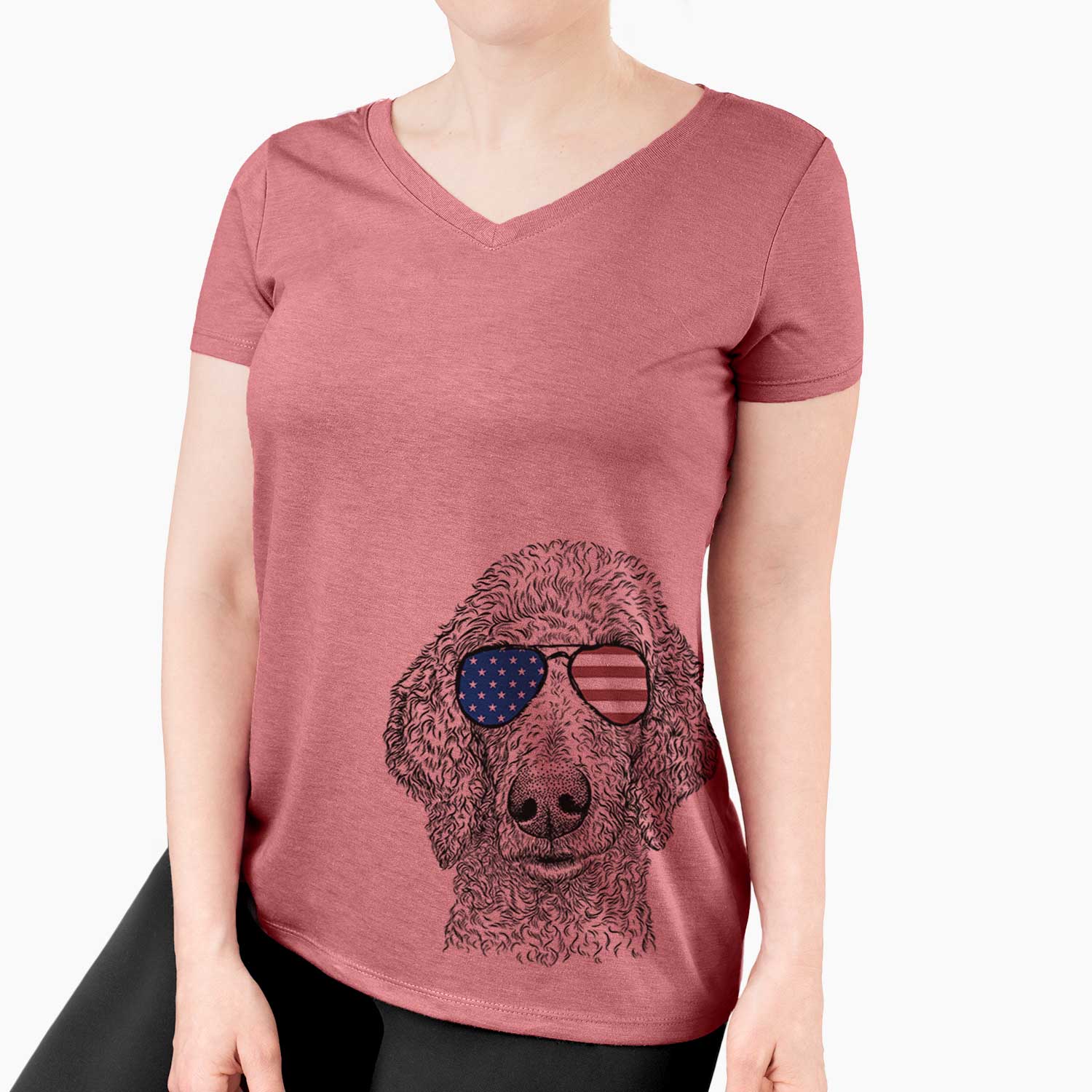 USA Blossom the Poodle - Women's Perfect V-neck Shirt