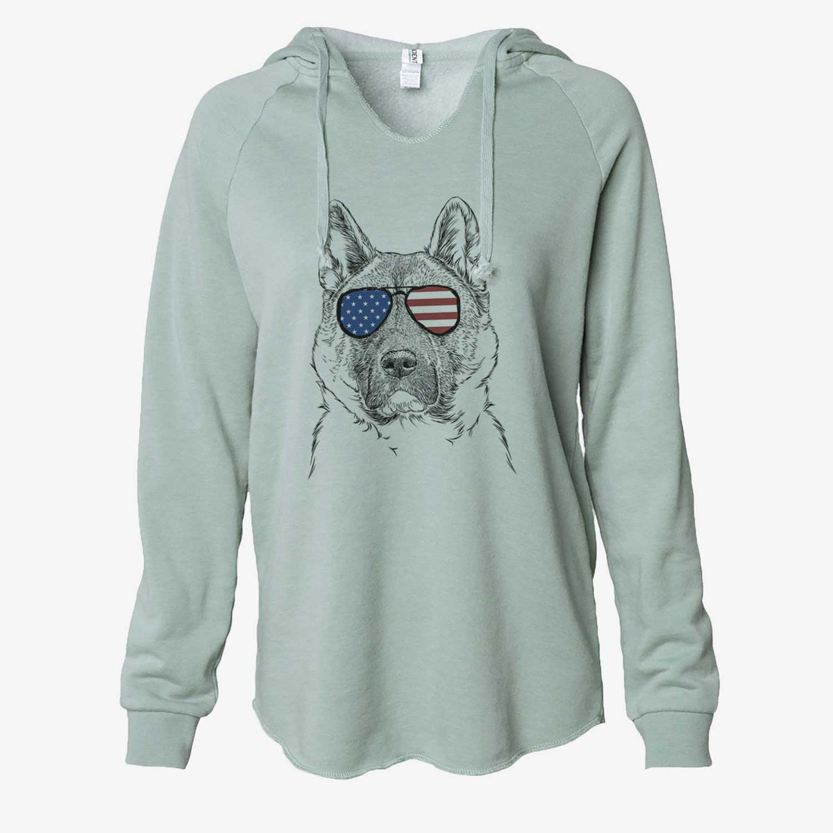 USA Bo the American Akita - Cali Wave Hooded Sweatshirt