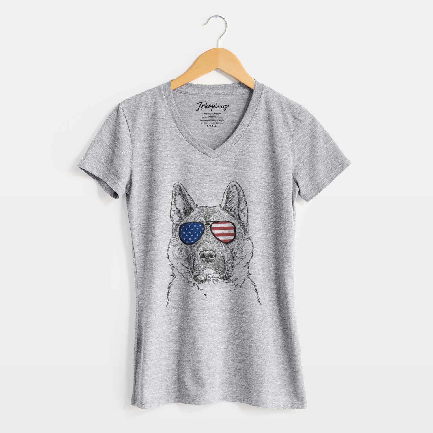 USA Bo the American Akita - Women's Perfect V-neck Shirt