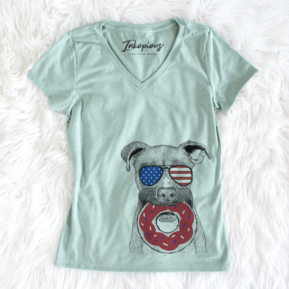 USA Bo the Boxer - Women's Perfect V-neck Shirt