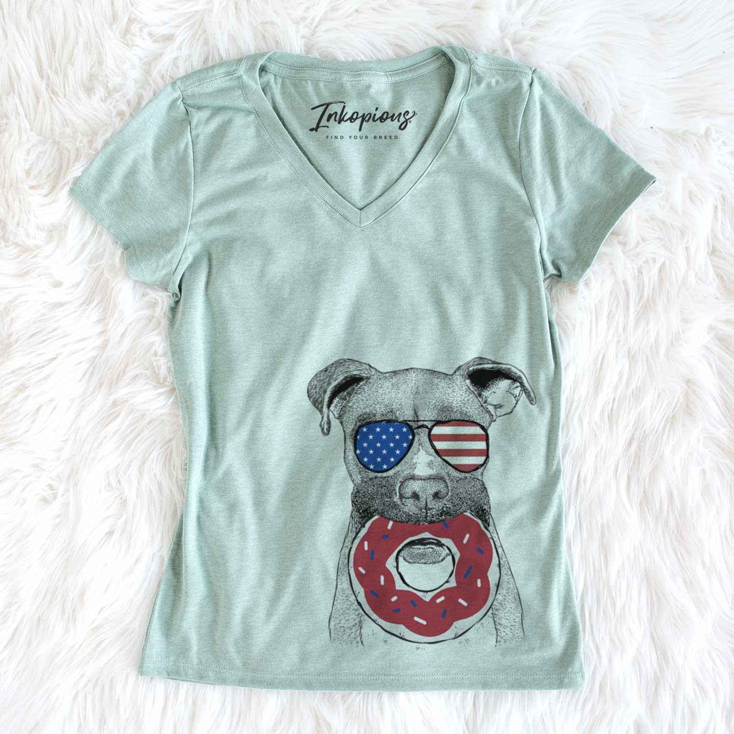 USA Bo the Boxer - Women's Perfect V-neck Shirt