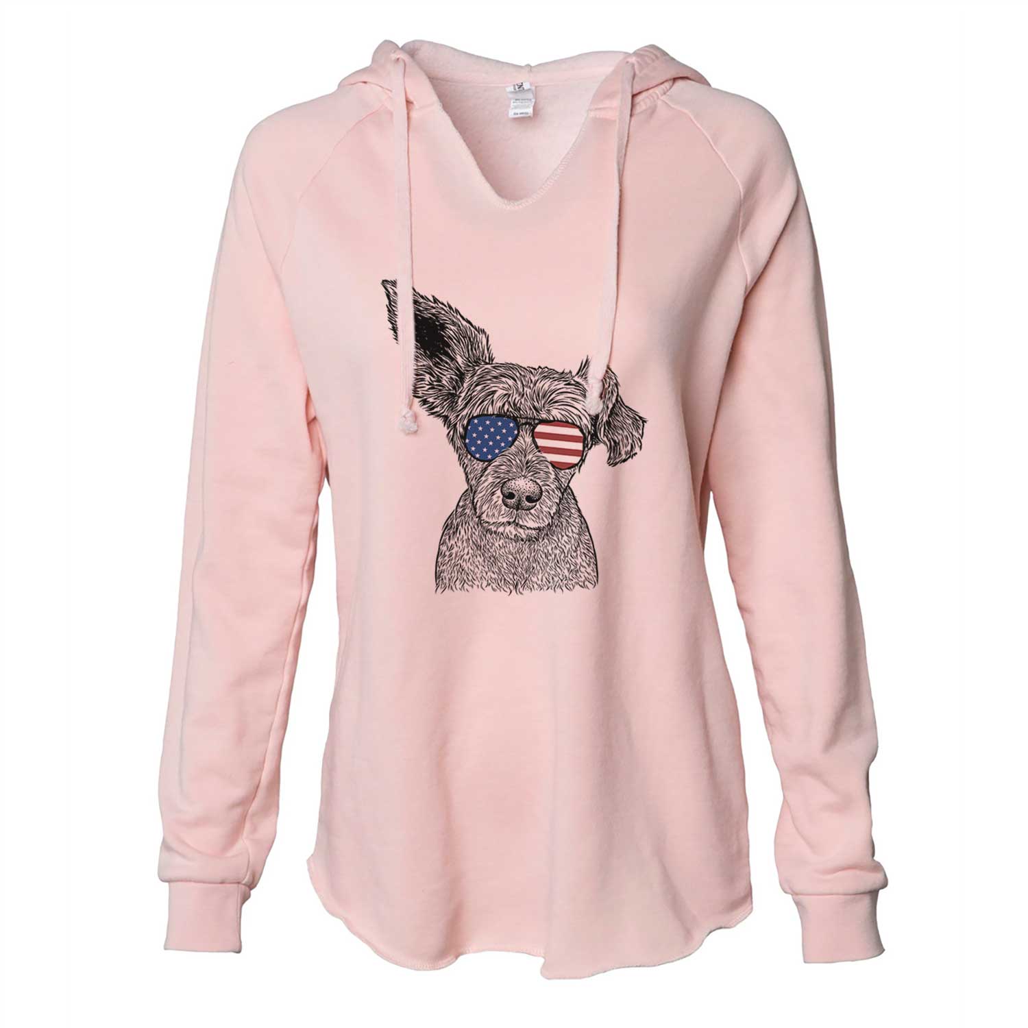 USA Boodles the Schnauzer Mix - Cali Wave Hooded Sweatshirt