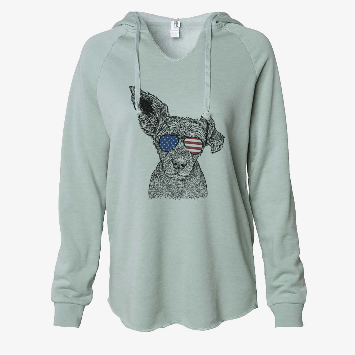USA Boodles the Schnauzer Mix - Cali Wave Hooded Sweatshirt